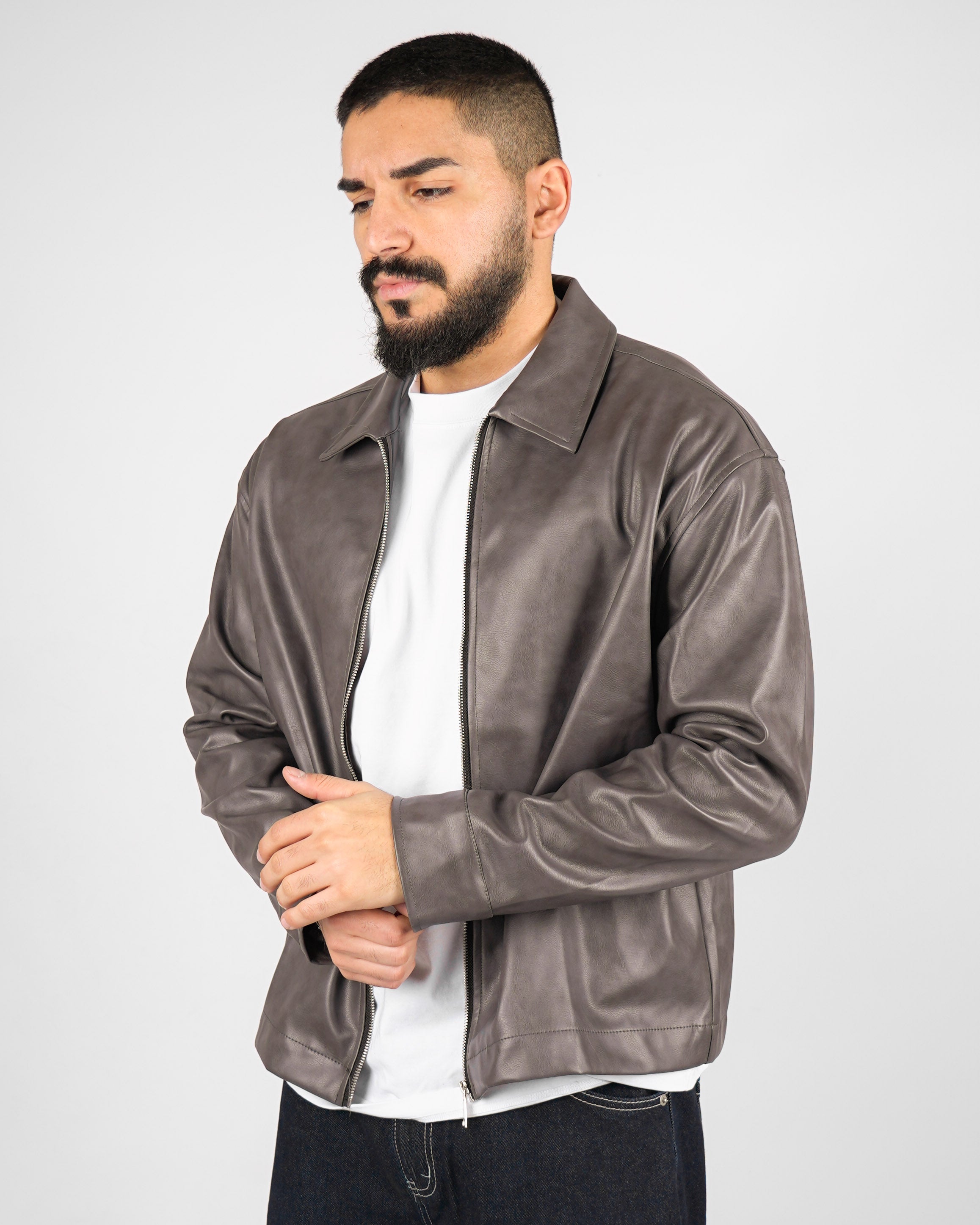 GIUBBINO IN ECOPELLE CON ZIP