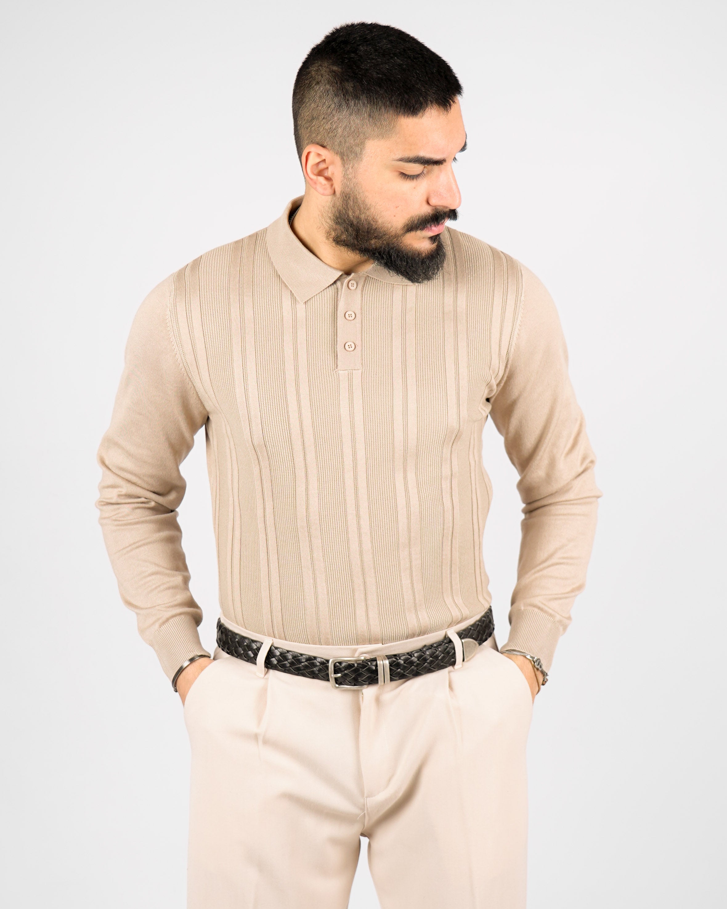 POLO STRUTTURATA MANICA LUNGA