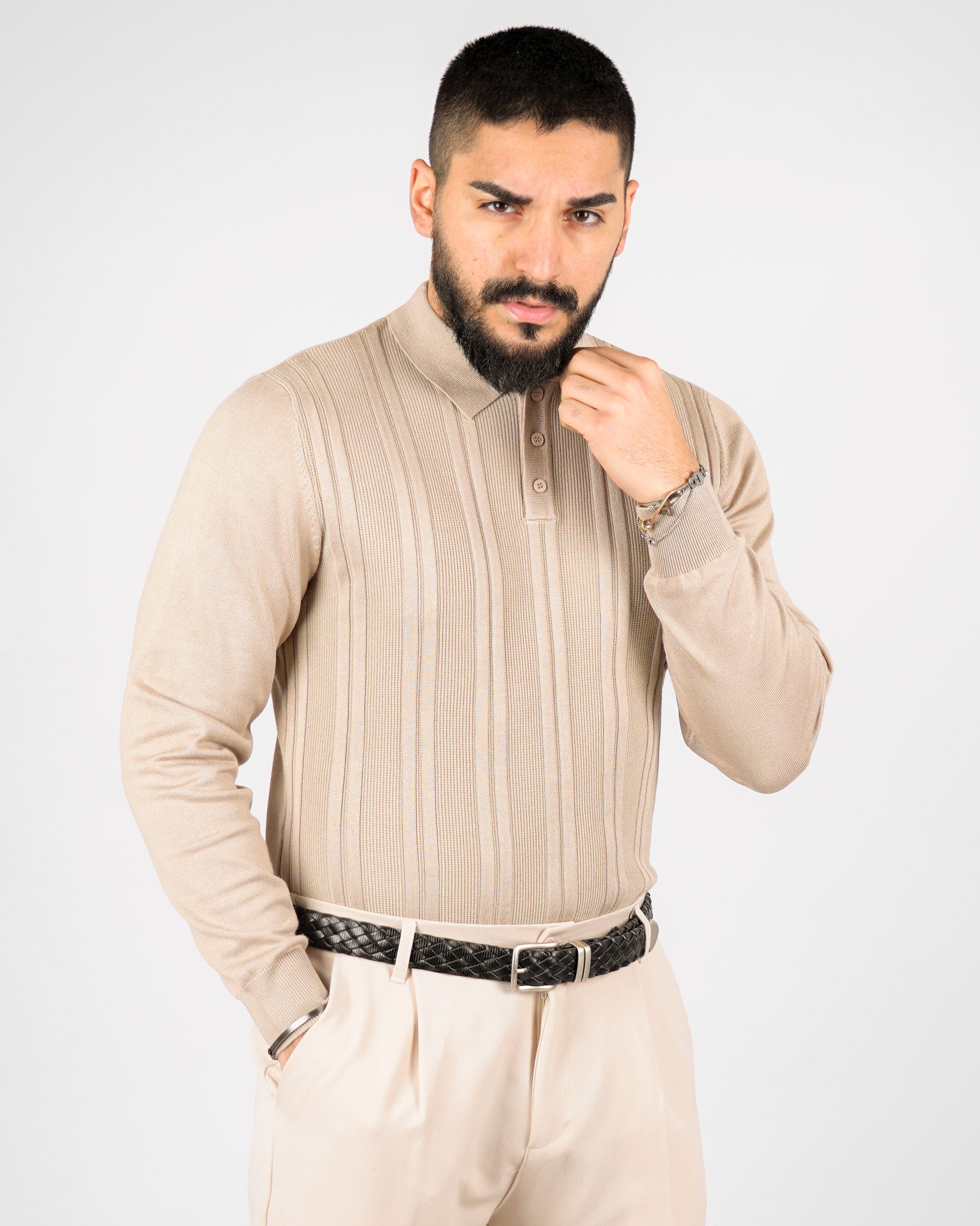 POLO STRUTTURATA MANICA LUNGA