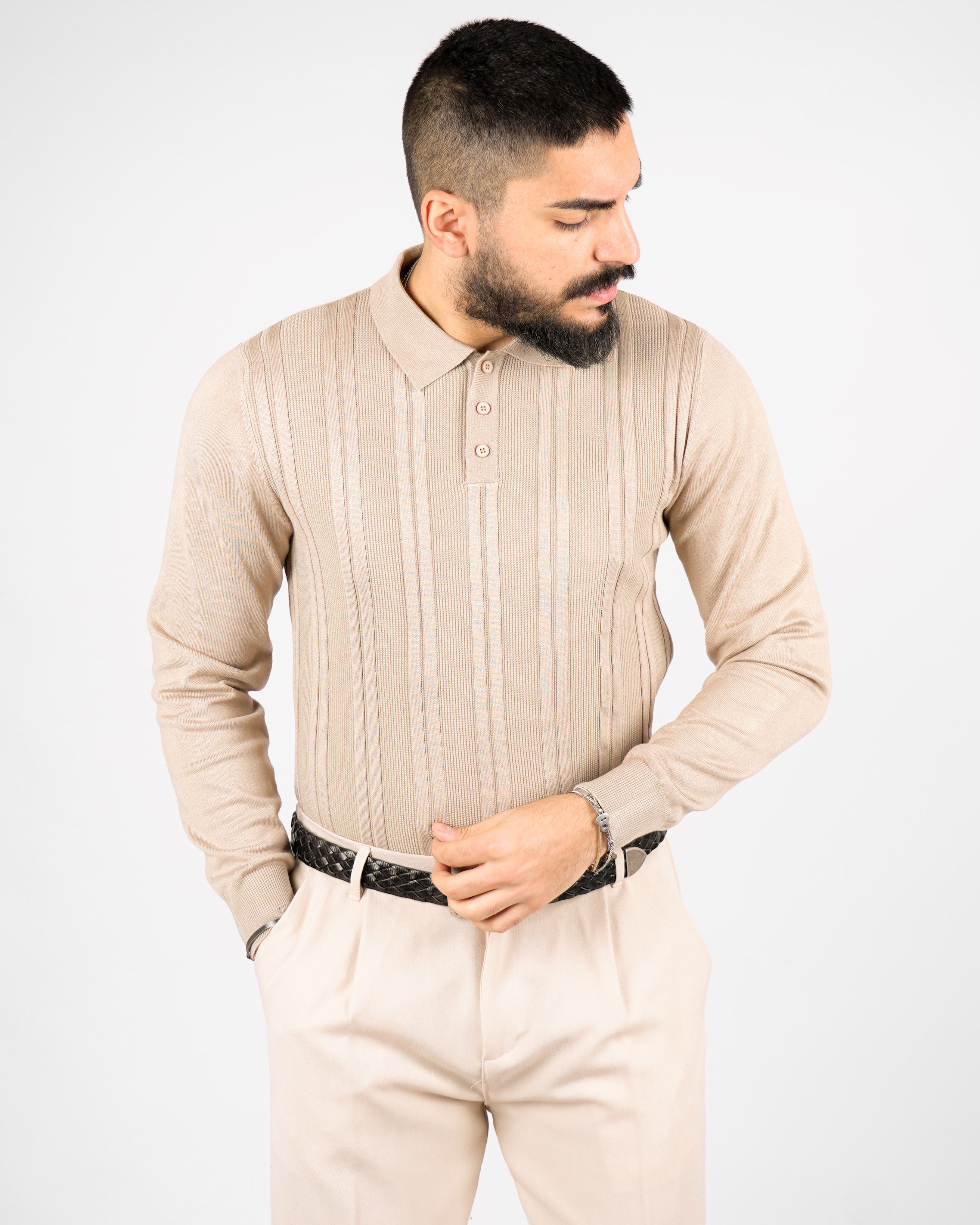 POLO STRUTTURATA MANICA LUNGA