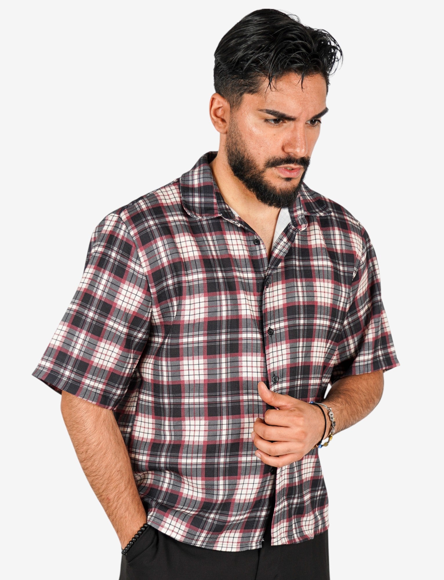 Camicia crop fit a quadri