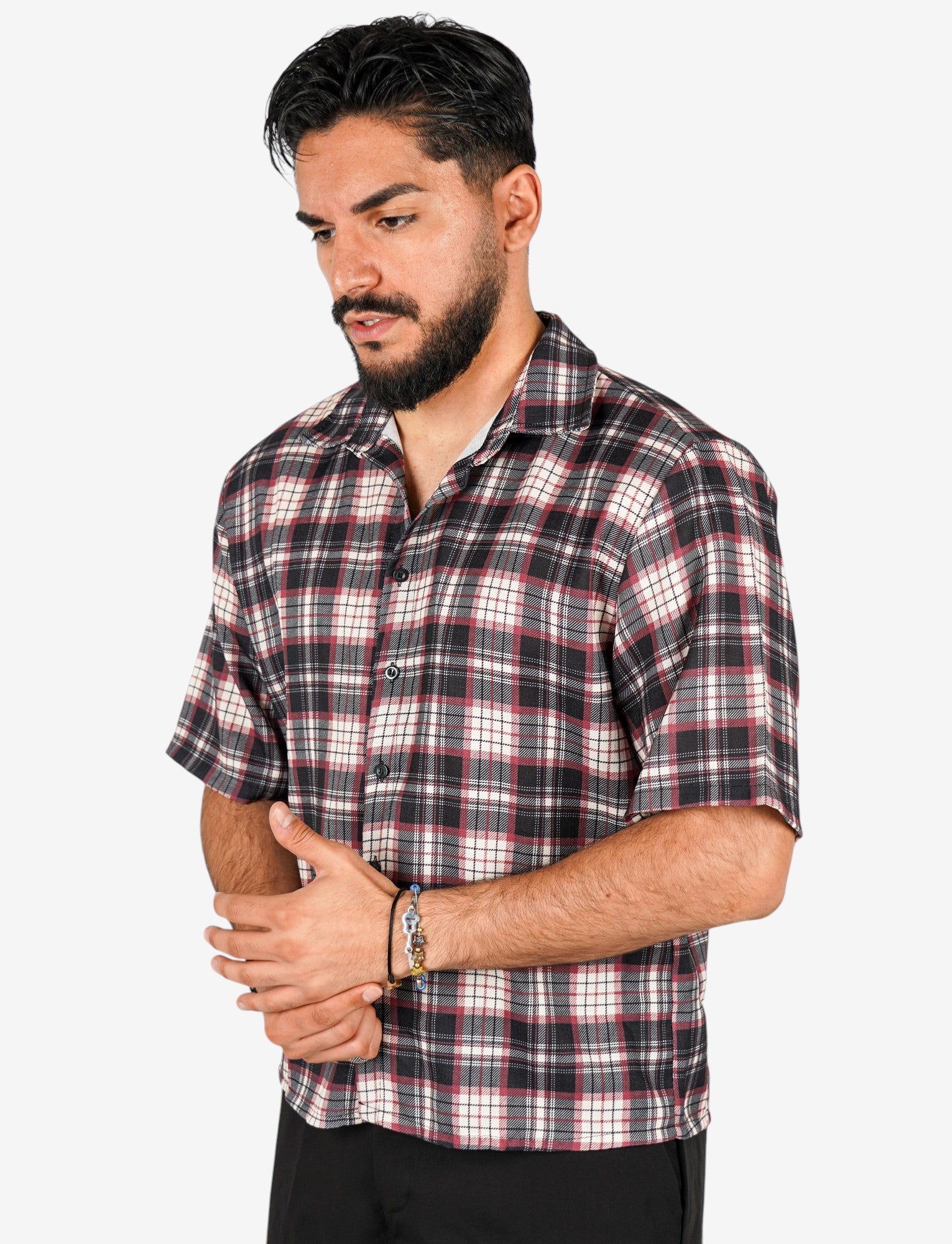 Camicia crop fit a quadri