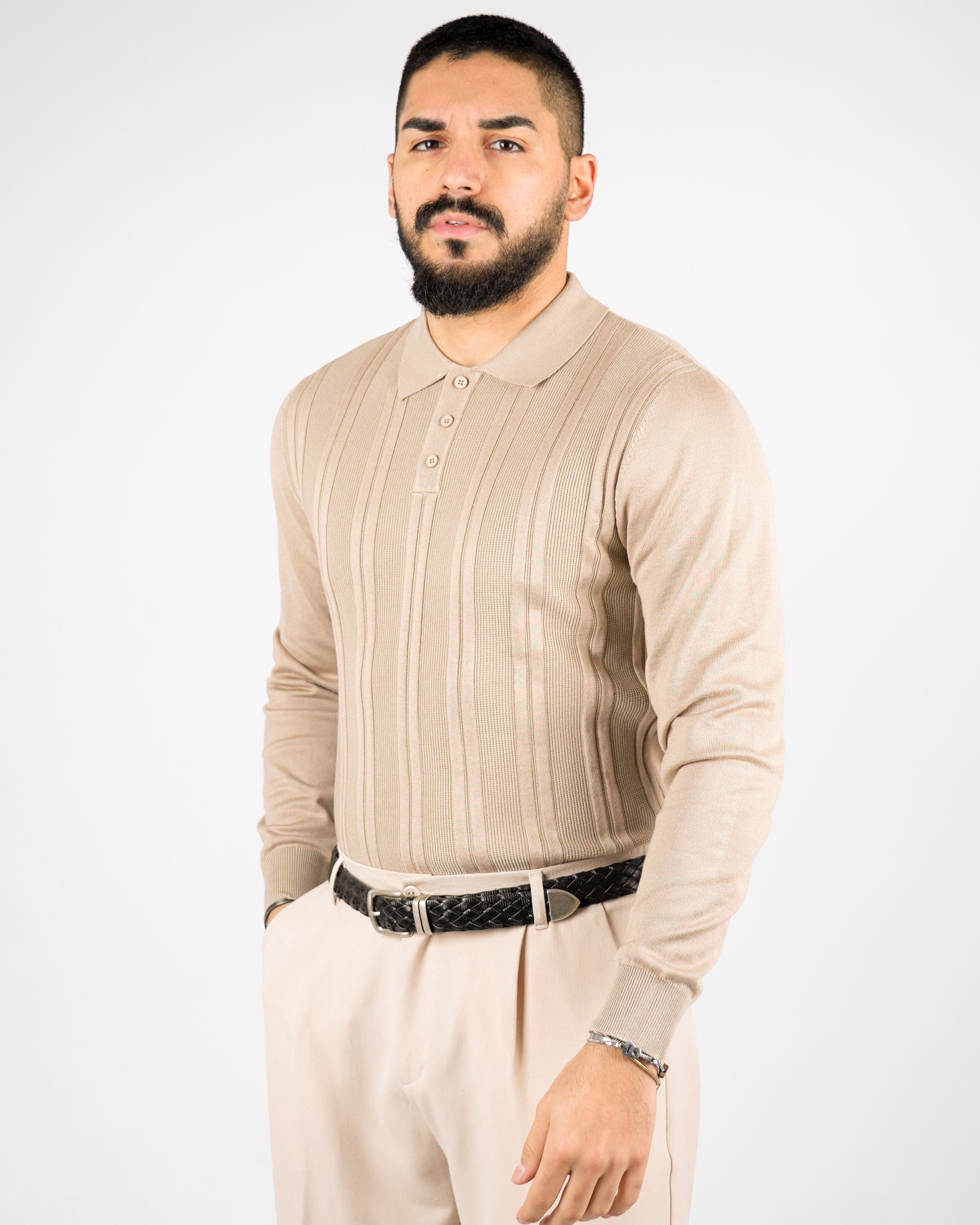 POLO STRUTTURATA MANICA LUNGA