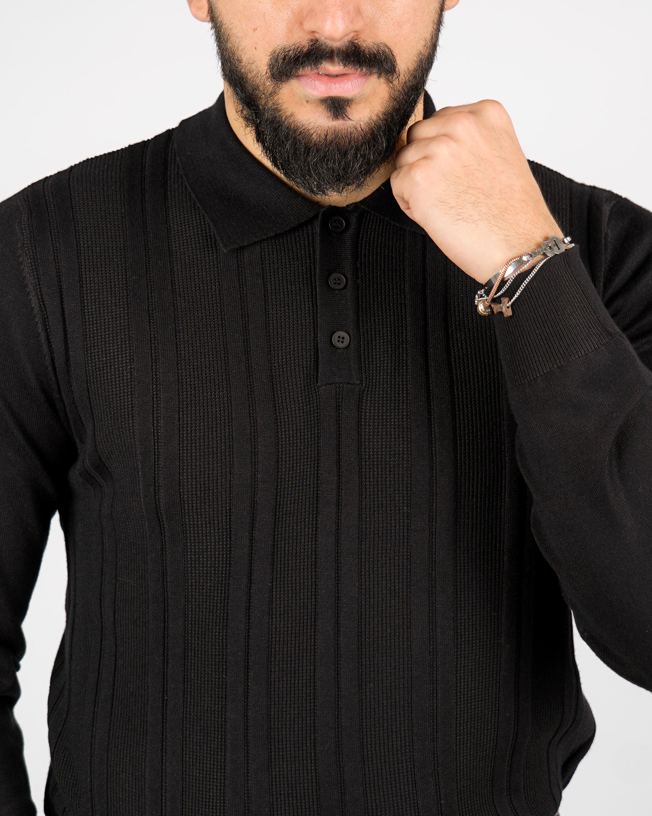 POLO STRUTTURATA MANICA LUNGA