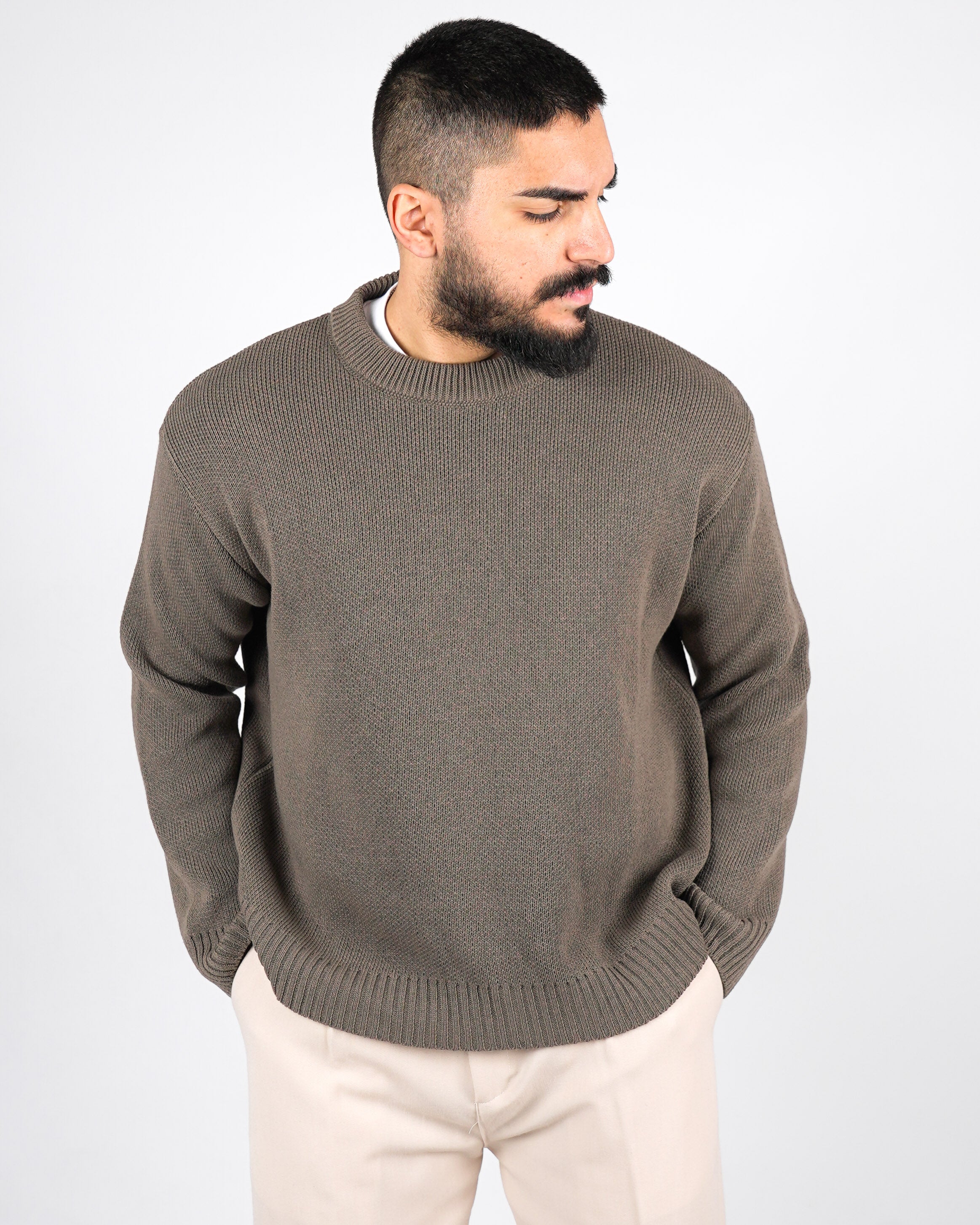 MAGLIONE CROP UOMO TINTA UNITA