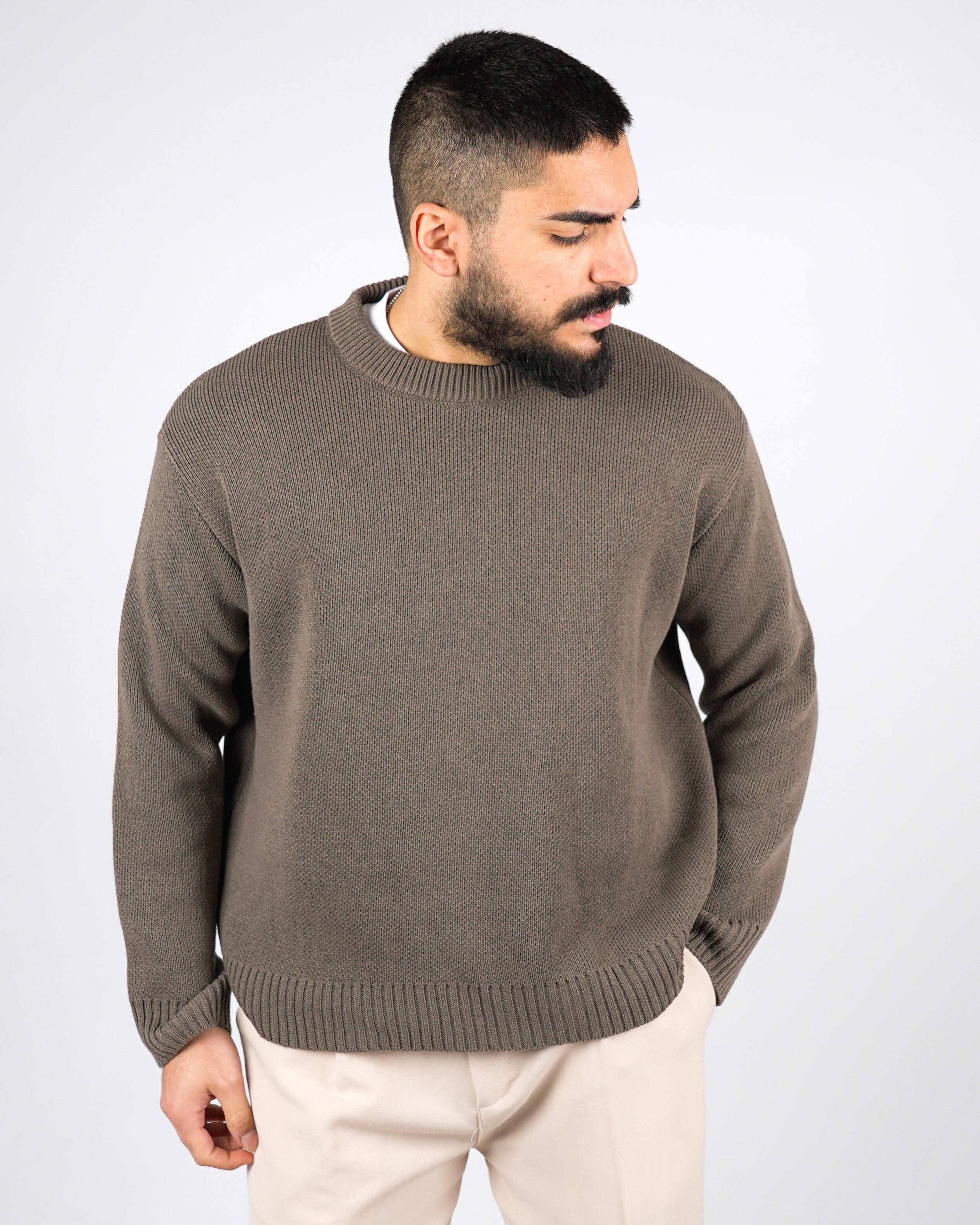 MAGLIONE CROP UOMO TINTA UNITA