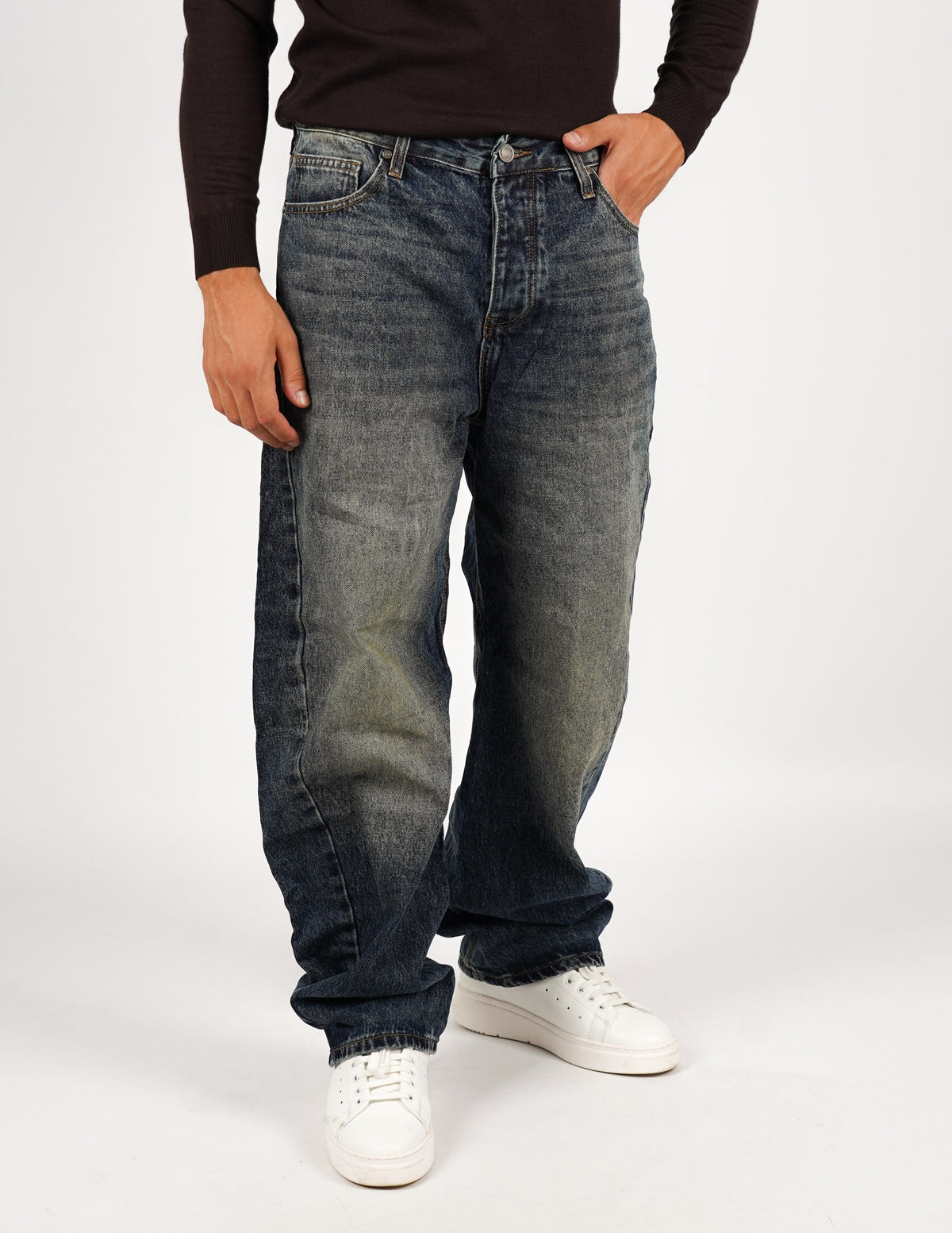 jeans lavaggio scuro balloon fit
