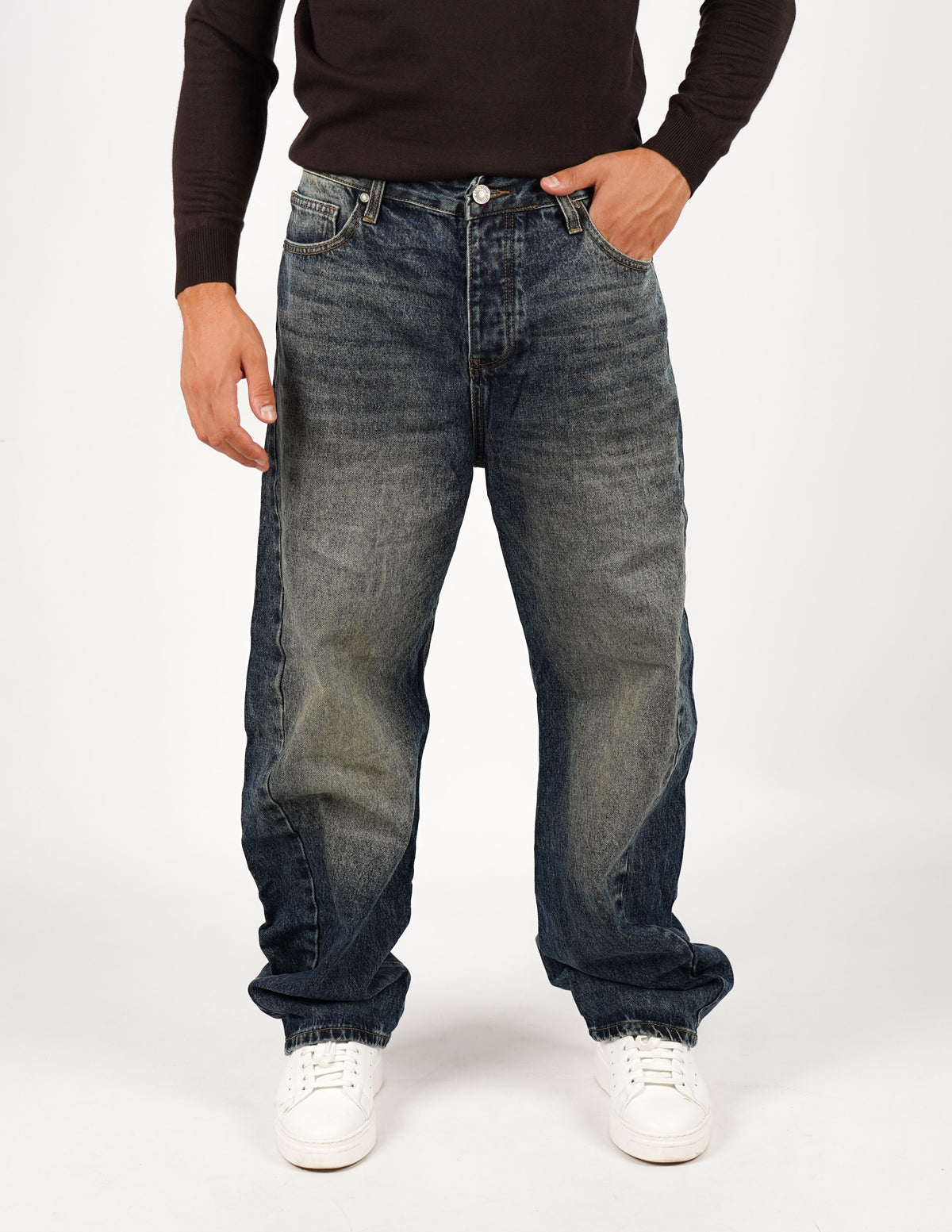 jeans lavaggio scuro balloon fit