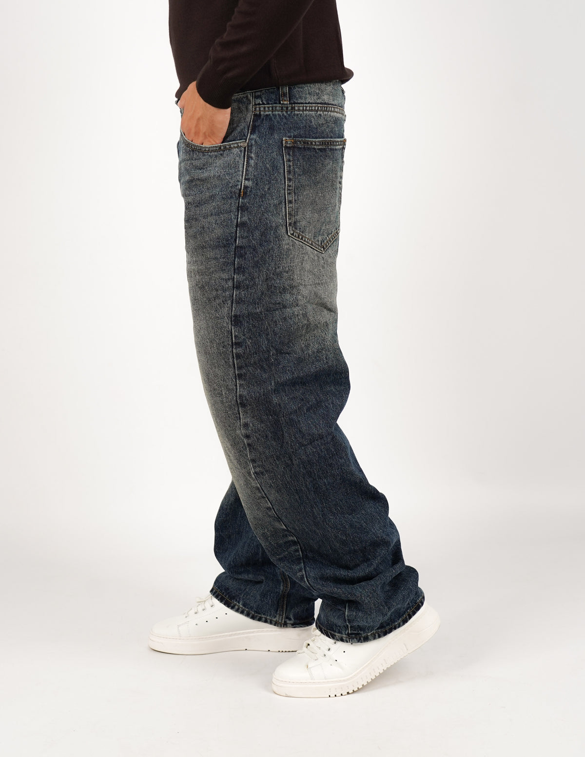 jeans lavaggio scuro balloon fit