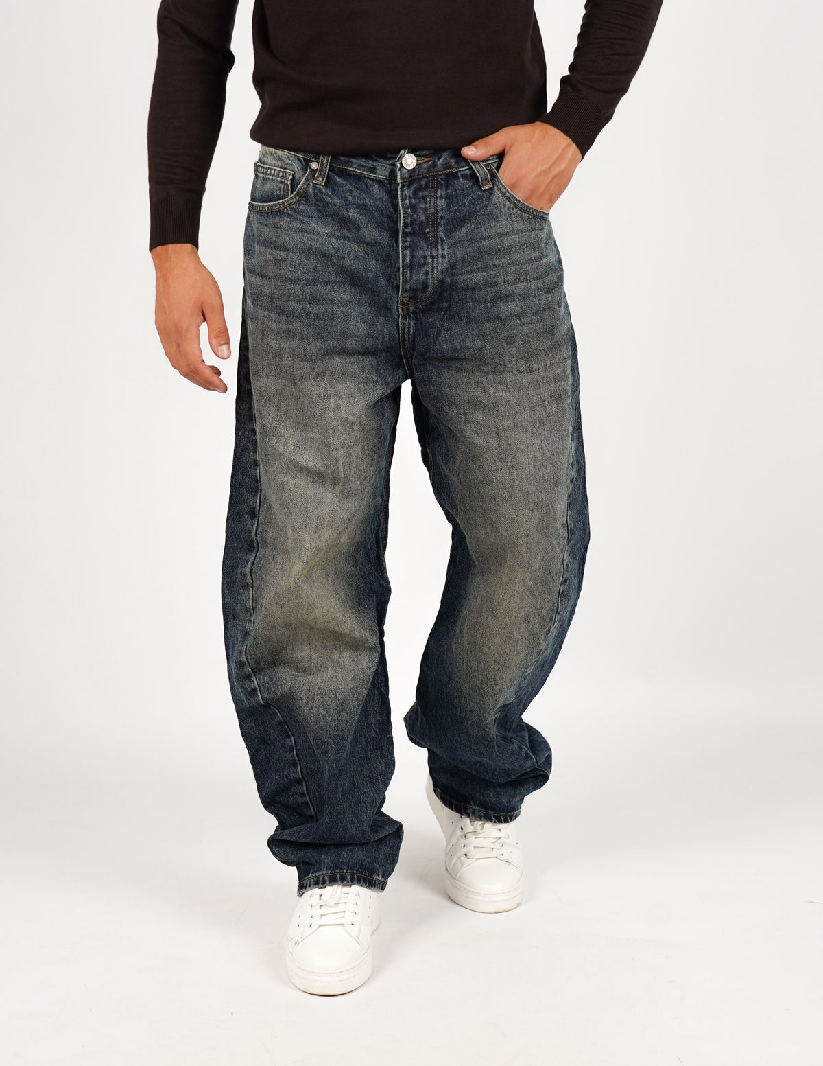 jeans lavaggio scuro balloon fit
