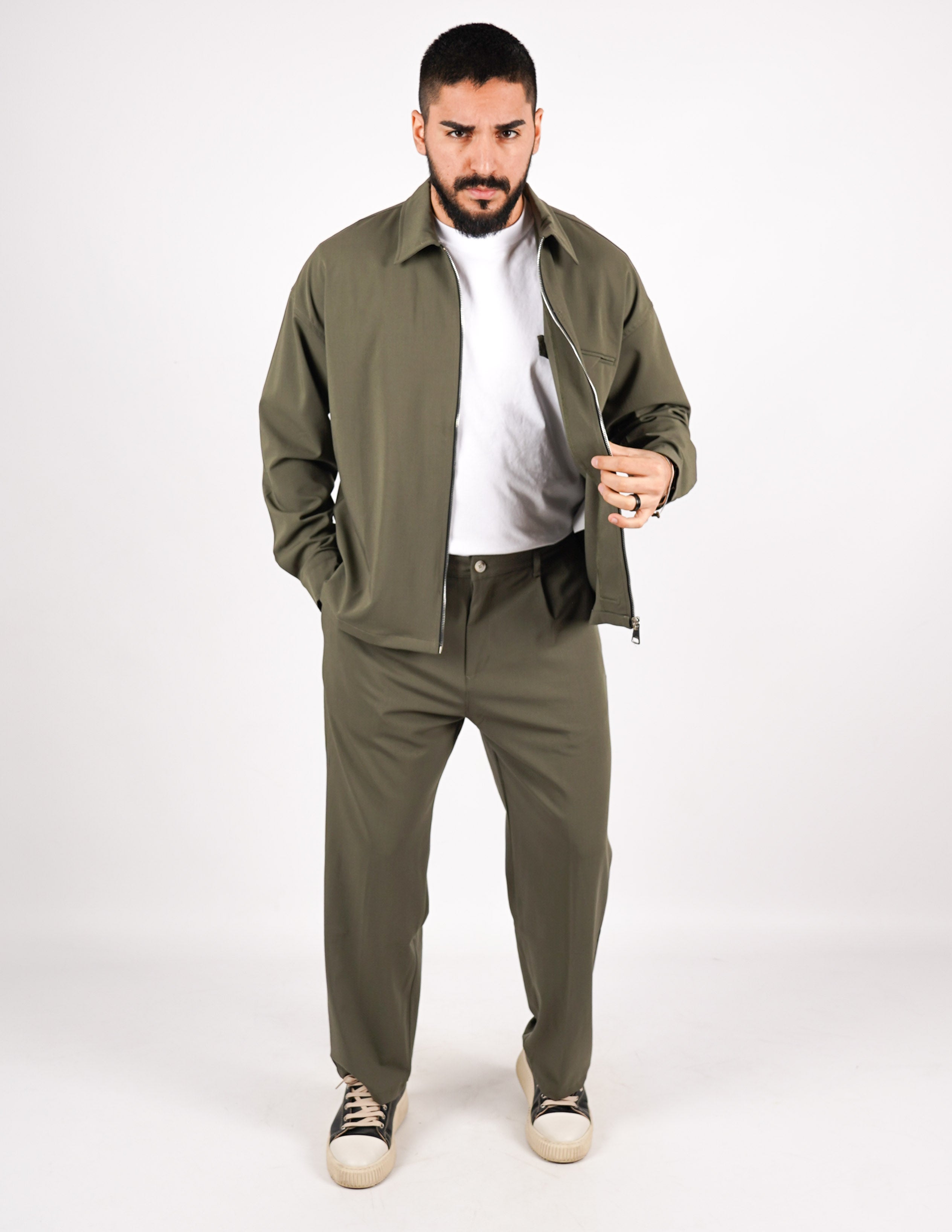COORDINATO CON ZIP TINTA UNITA