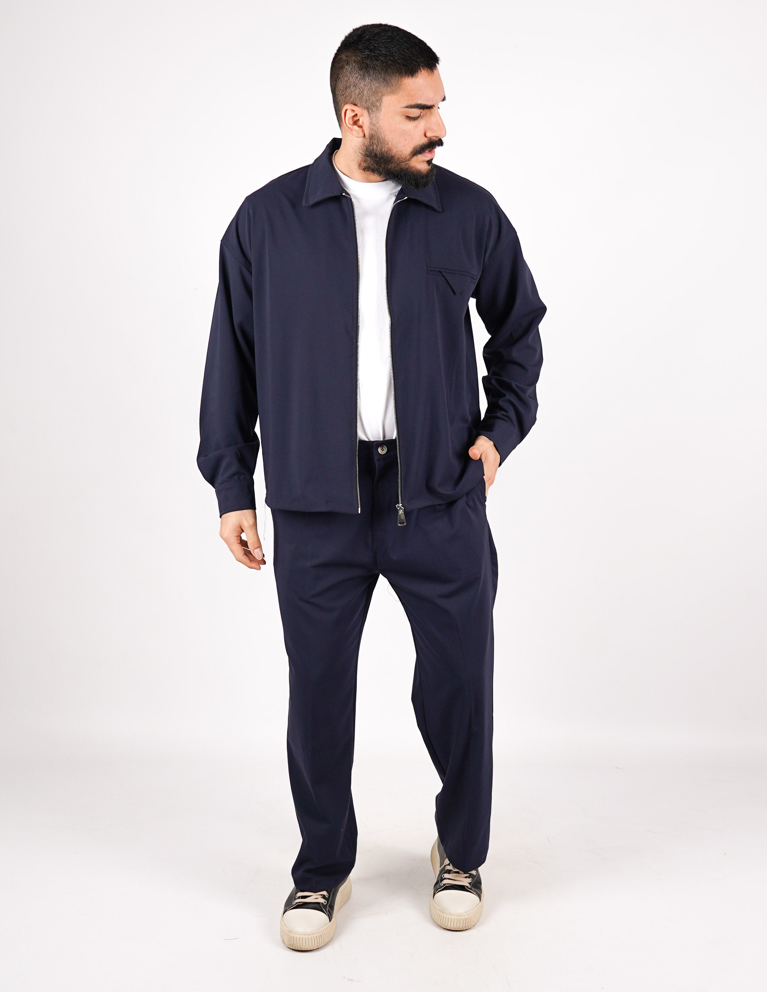 COORDINATO CON ZIP TINTA UNITA