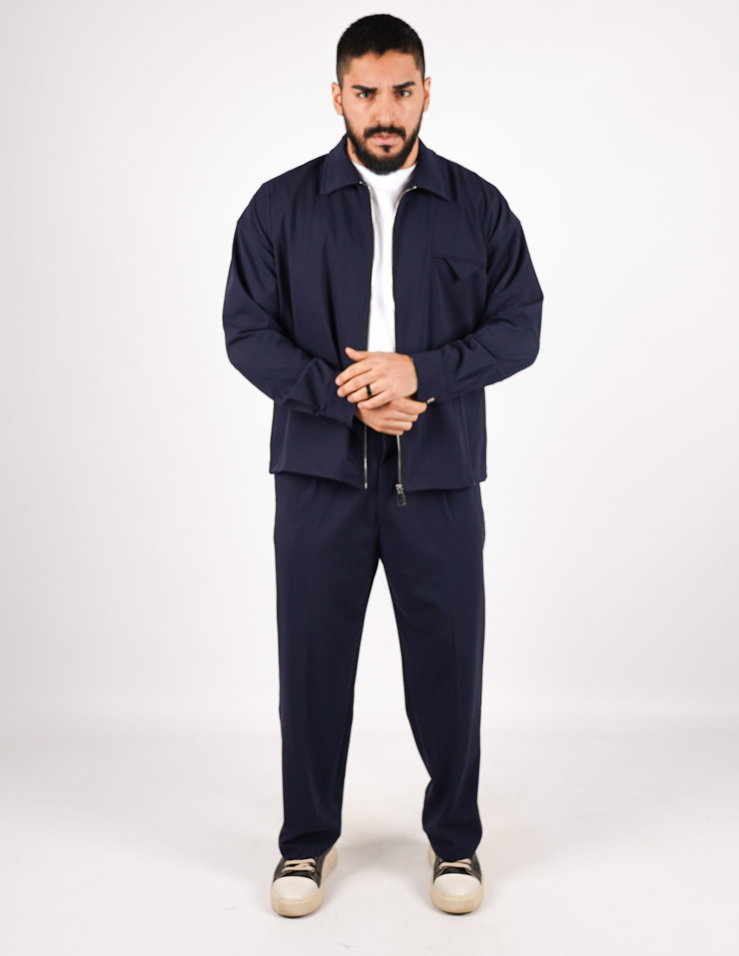 COORDINATO CON ZIP TINTA UNITA
