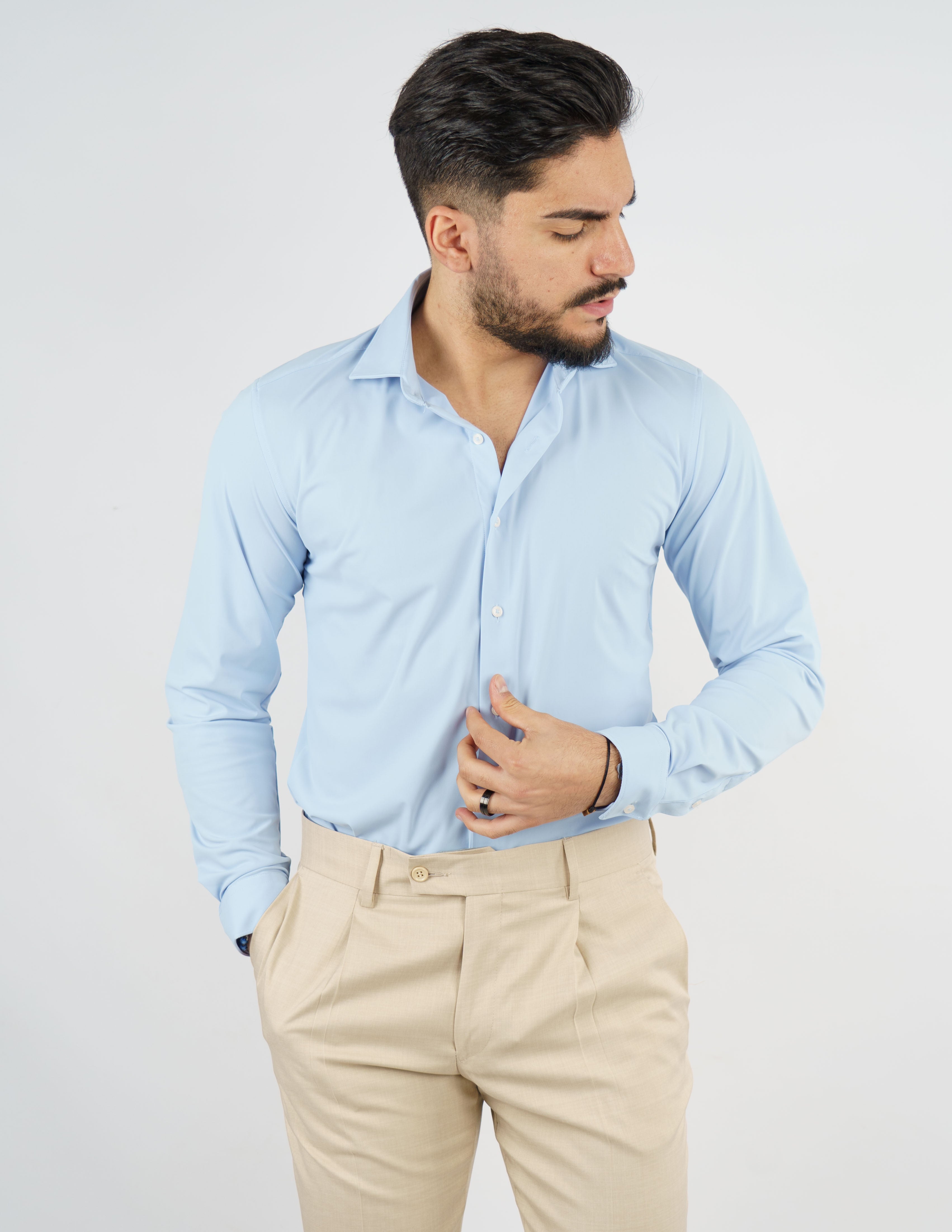 CAMICIA UOMO EXTRA LIGHT TESSUTO NO STIRO