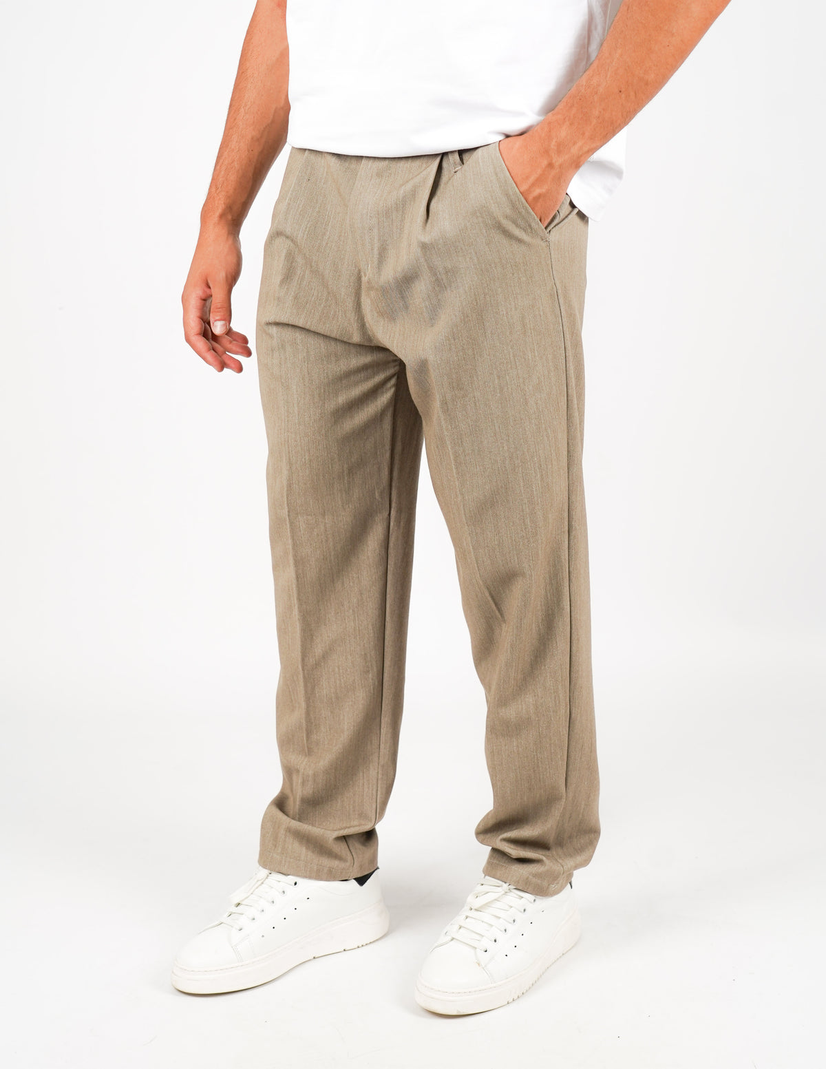 pantalone uomo fondo largo tinta unita