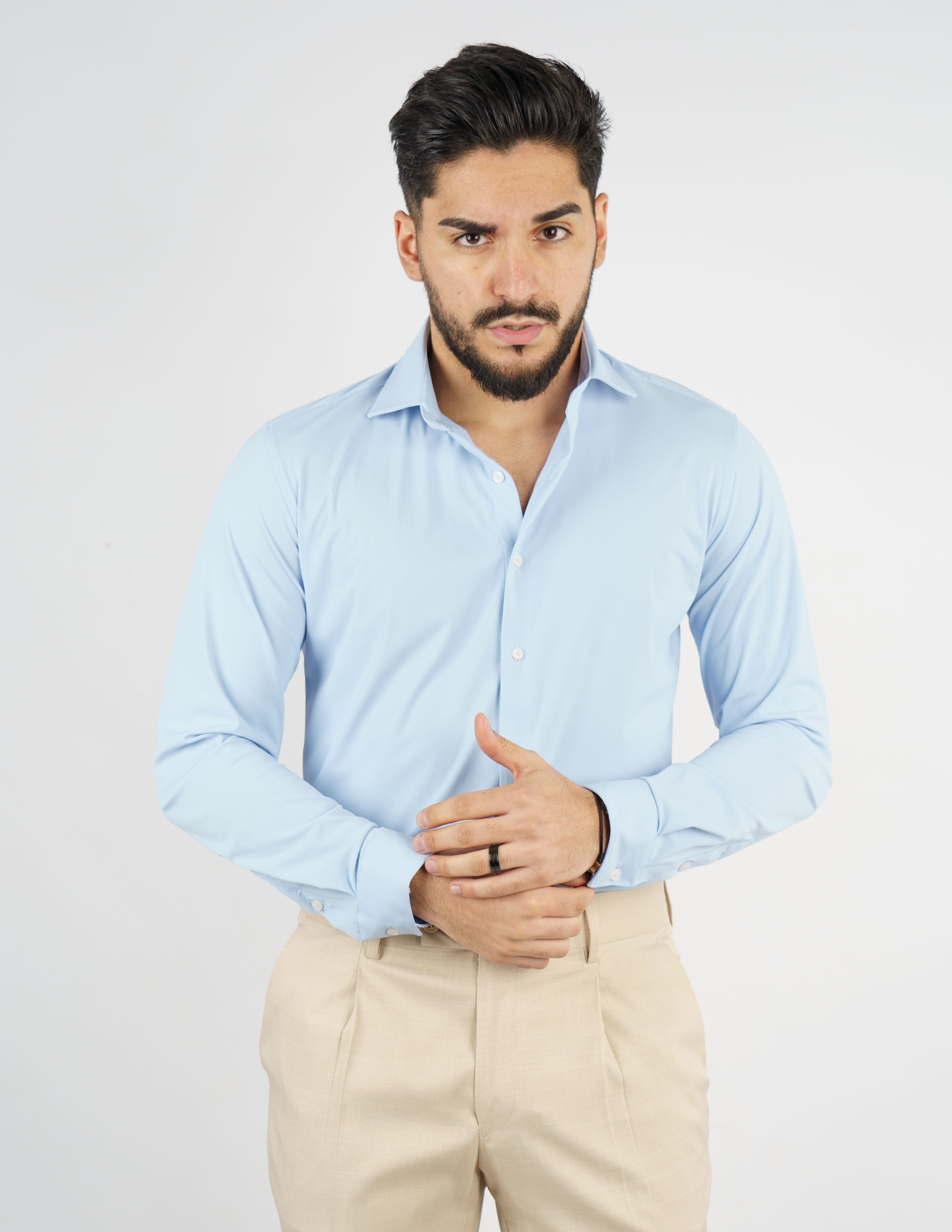 CAMICIA UOMO EXTRA LIGHT TESSUTO NO STIRO