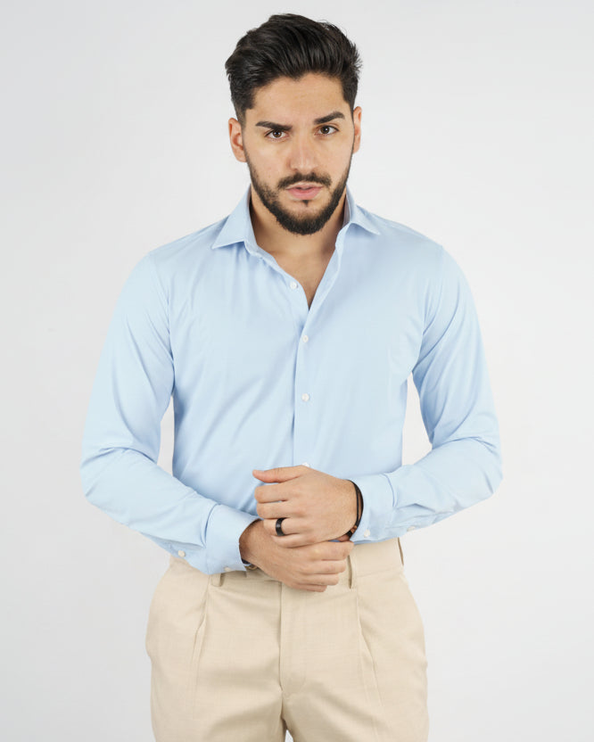CAMICIA UOMO EXTRA LIGHT TESSUTO NO STIRO