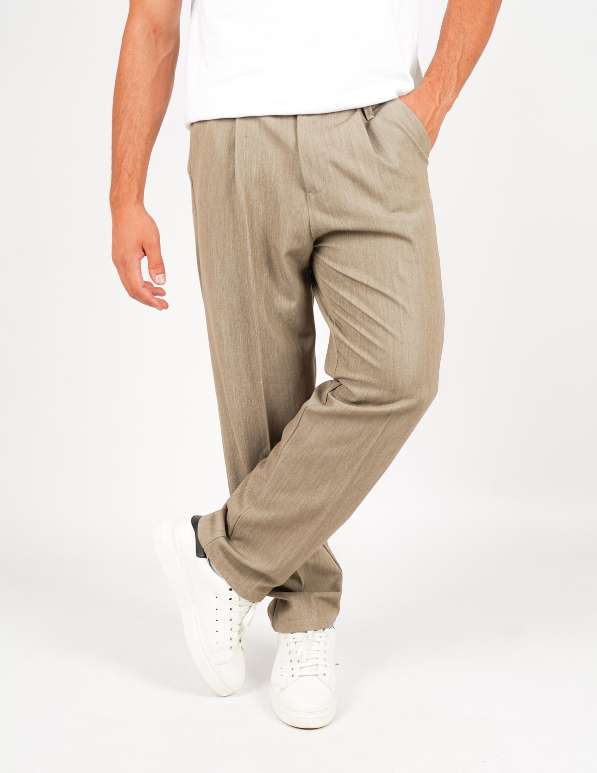 pantalone uomo fondo largo tinta unita