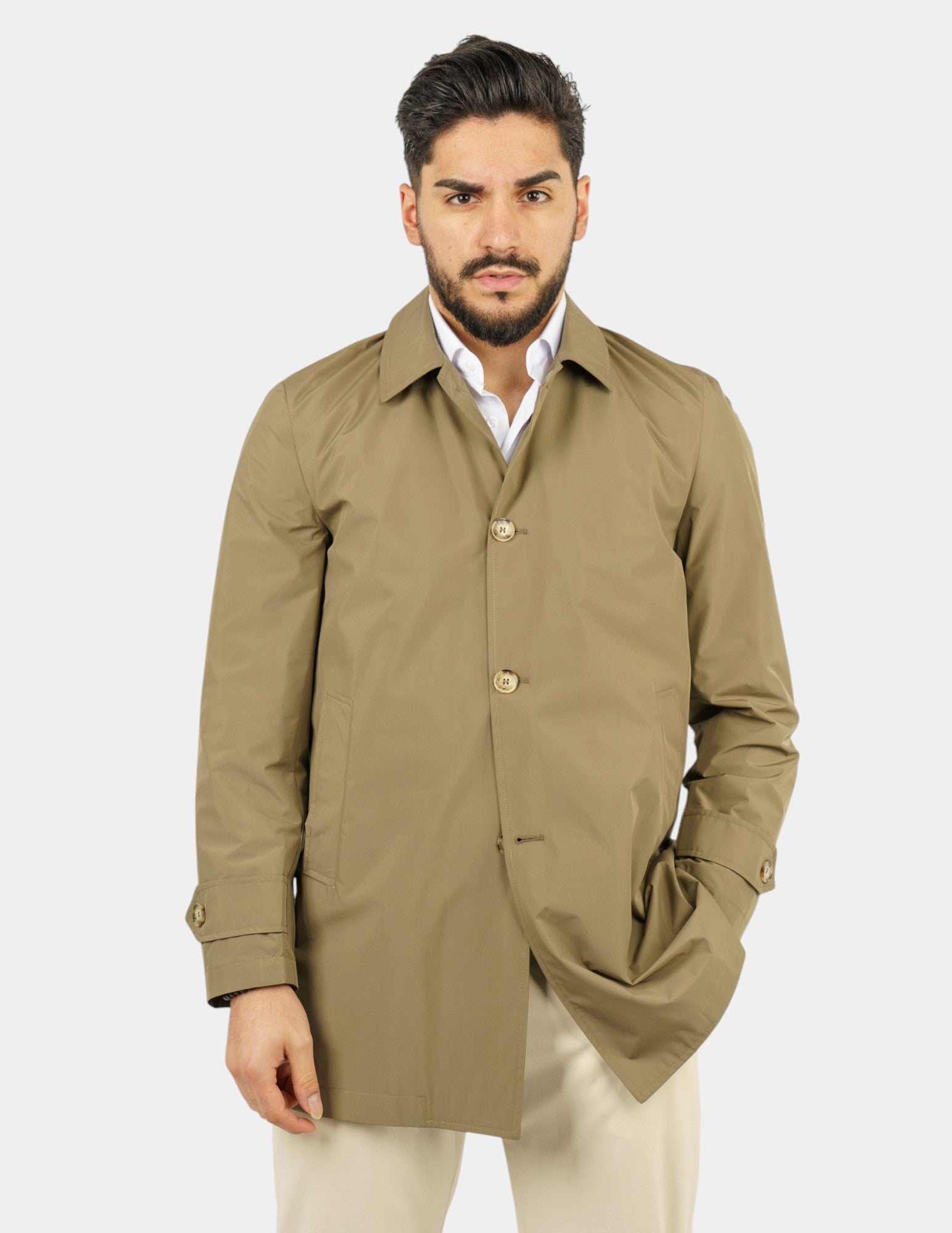 trench manica lunga leggero