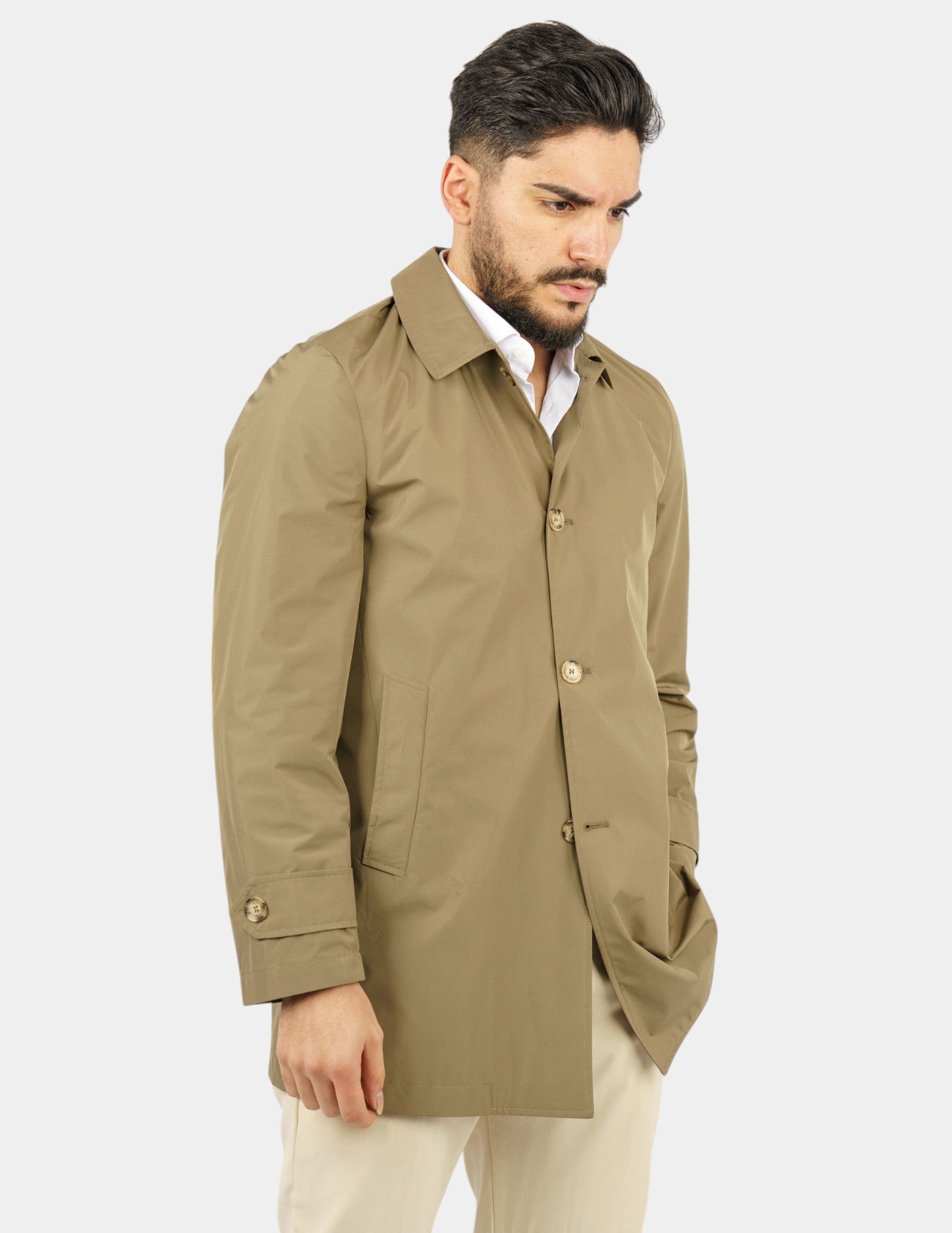 trench manica lunga leggero