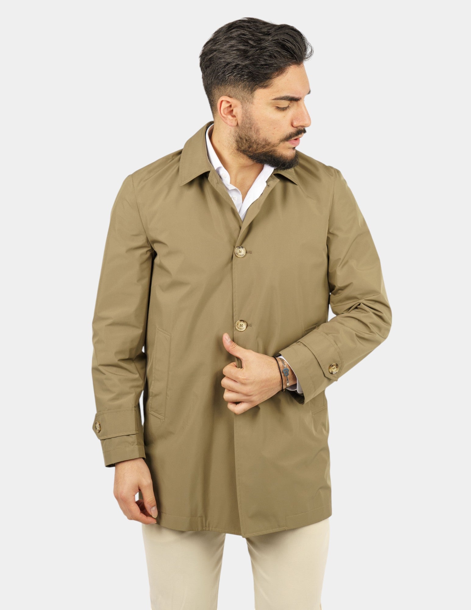 trench manica lunga leggero