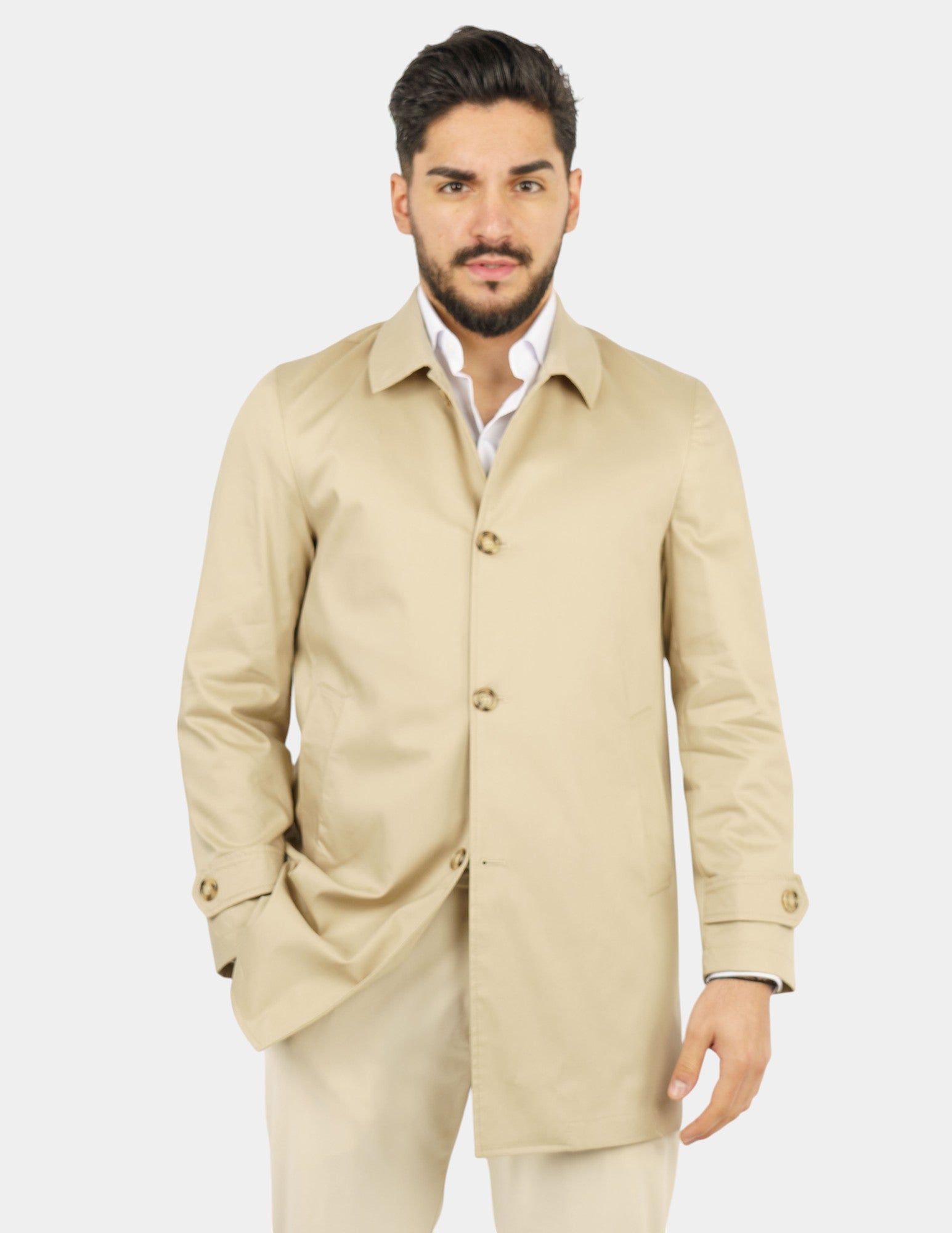 trench manica lunga leggero