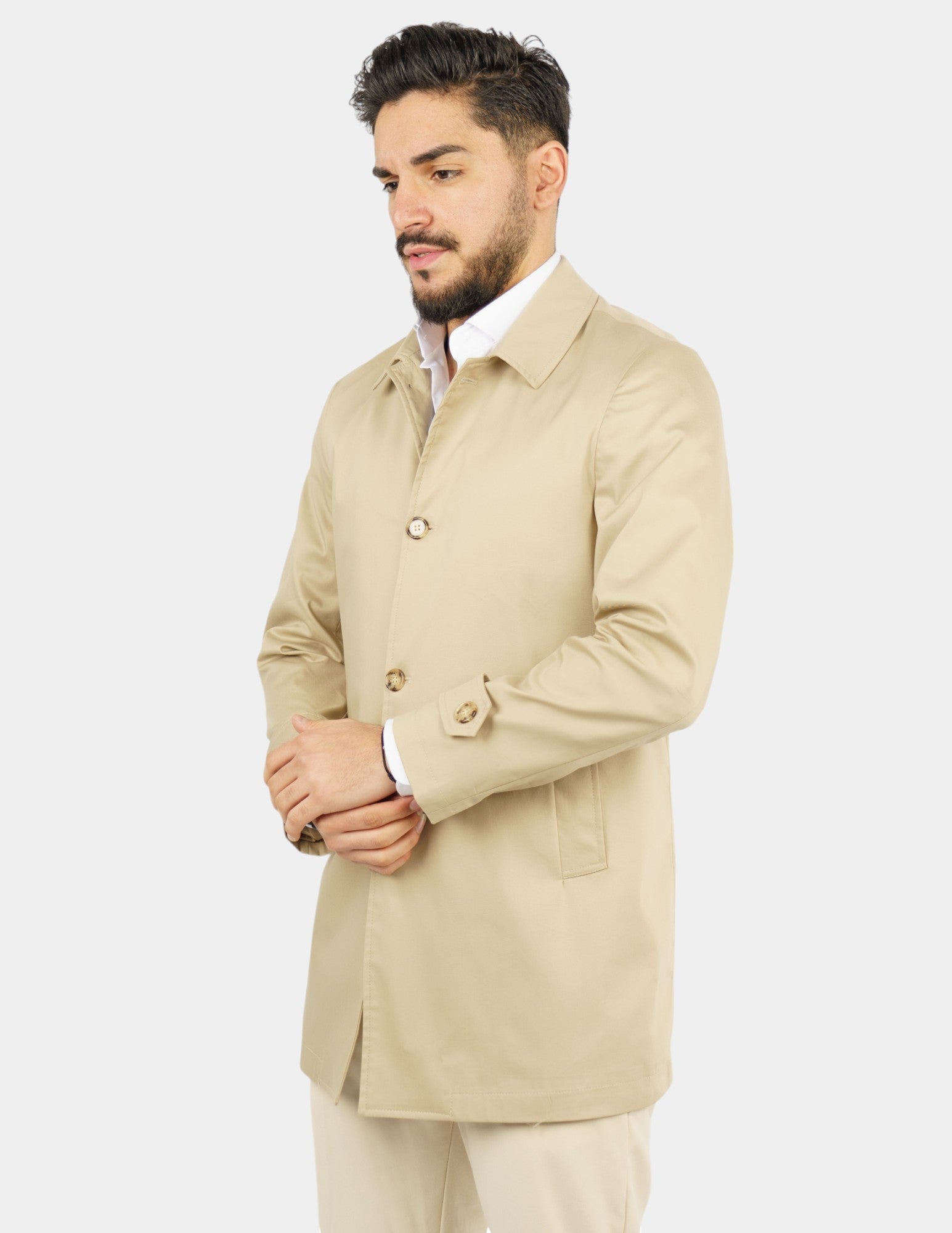 trench manica lunga leggero