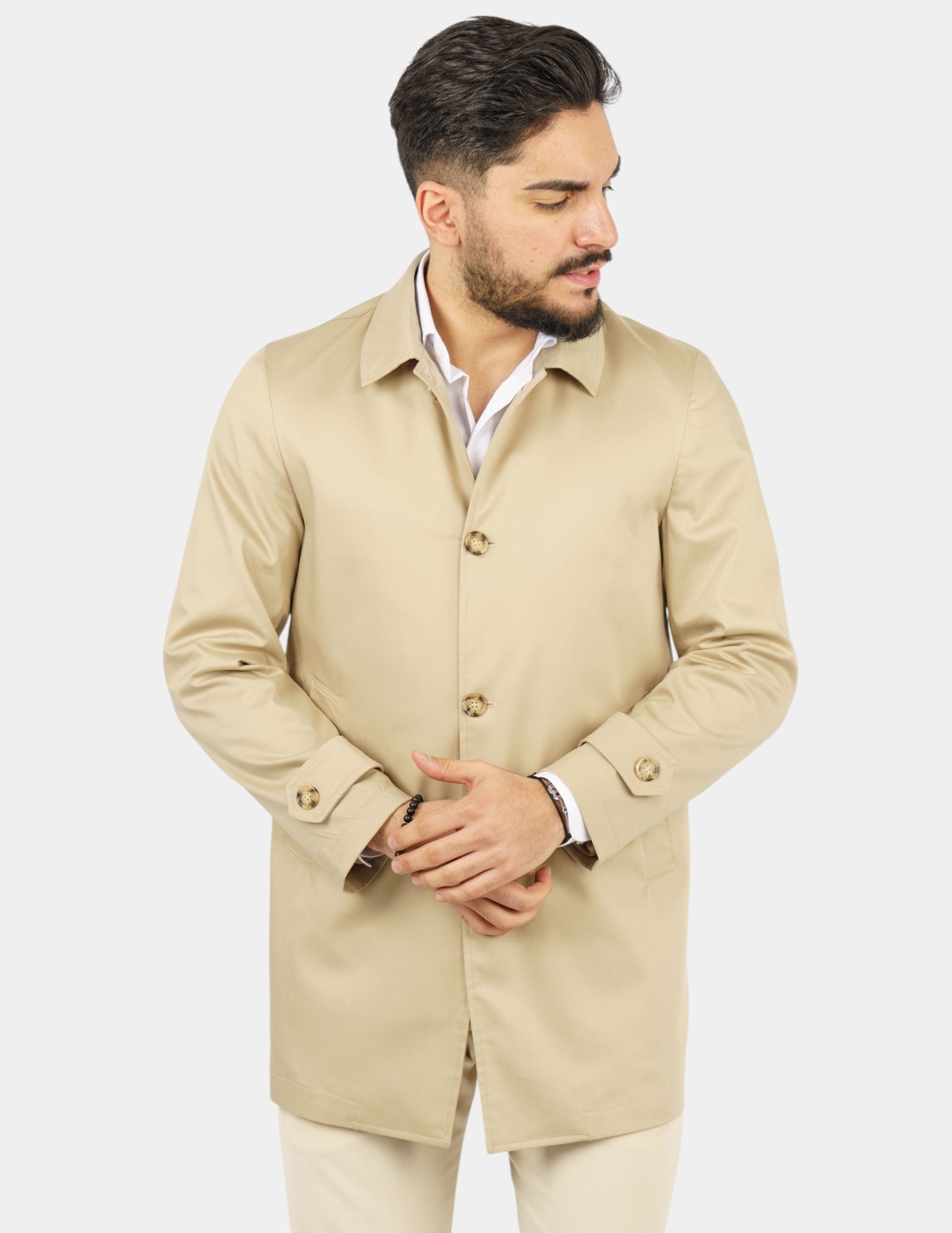 trench manica lunga leggero