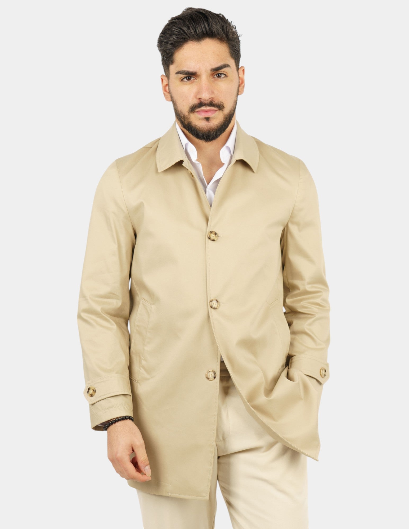 trench manica lunga leggero