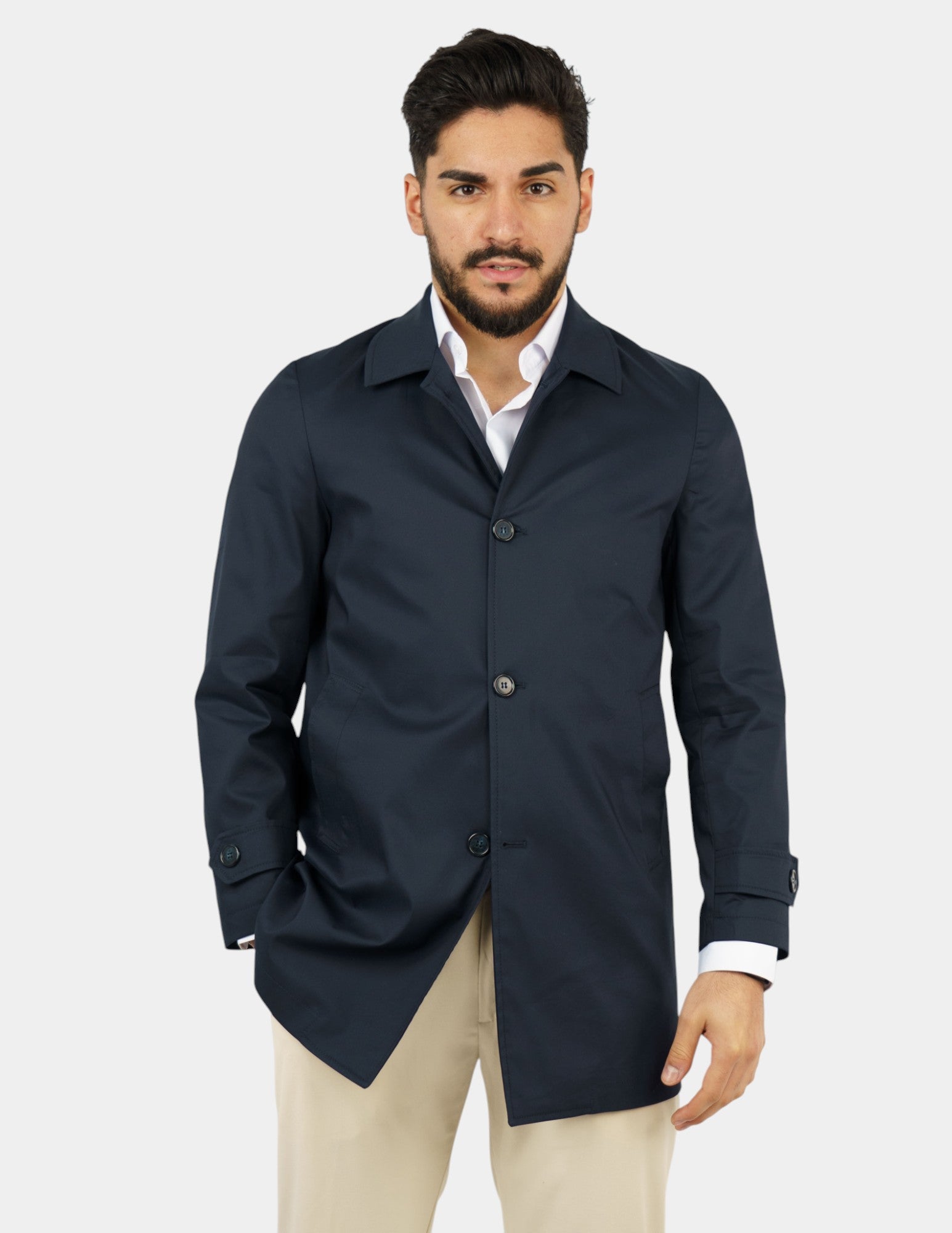 trench manica lunga leggero