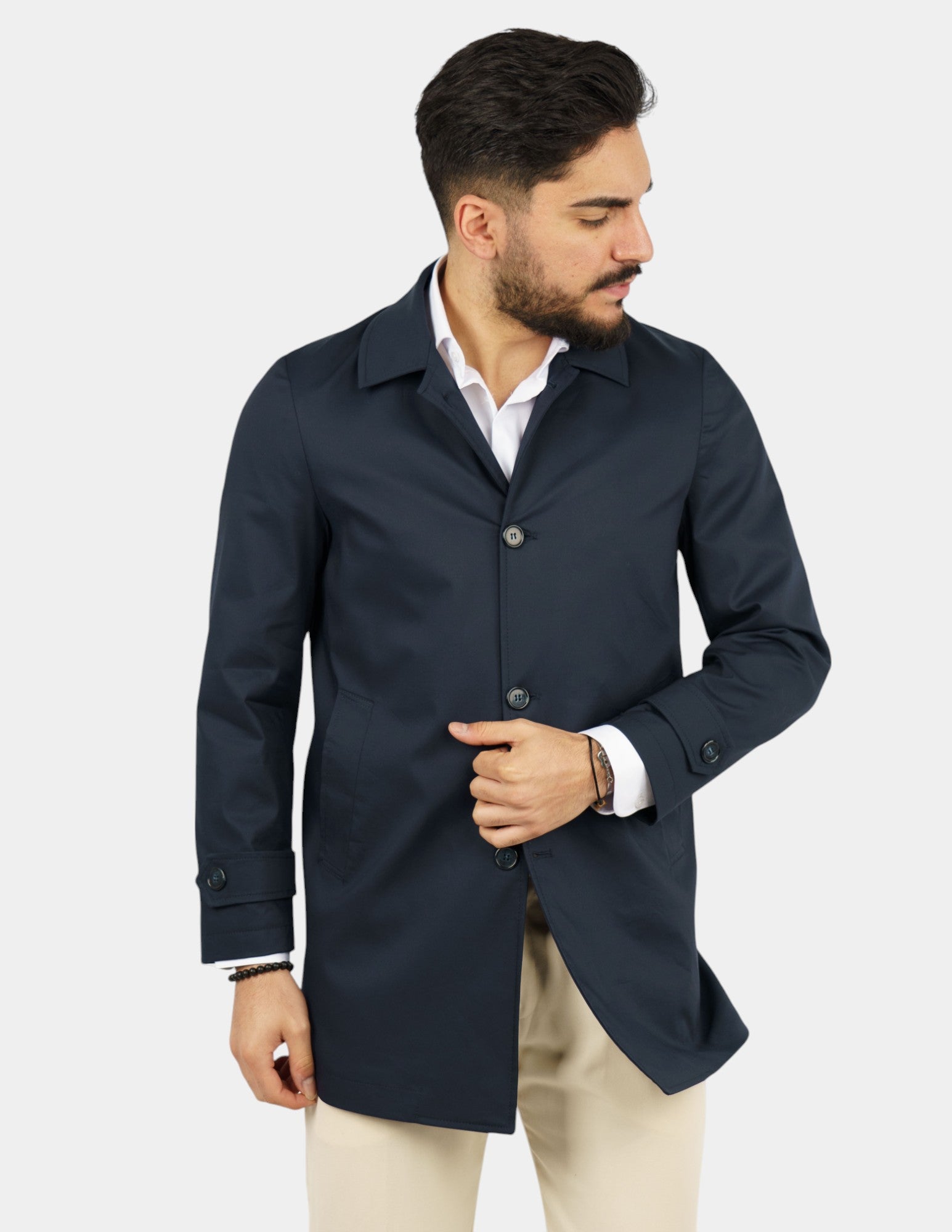 trench manica lunga leggero