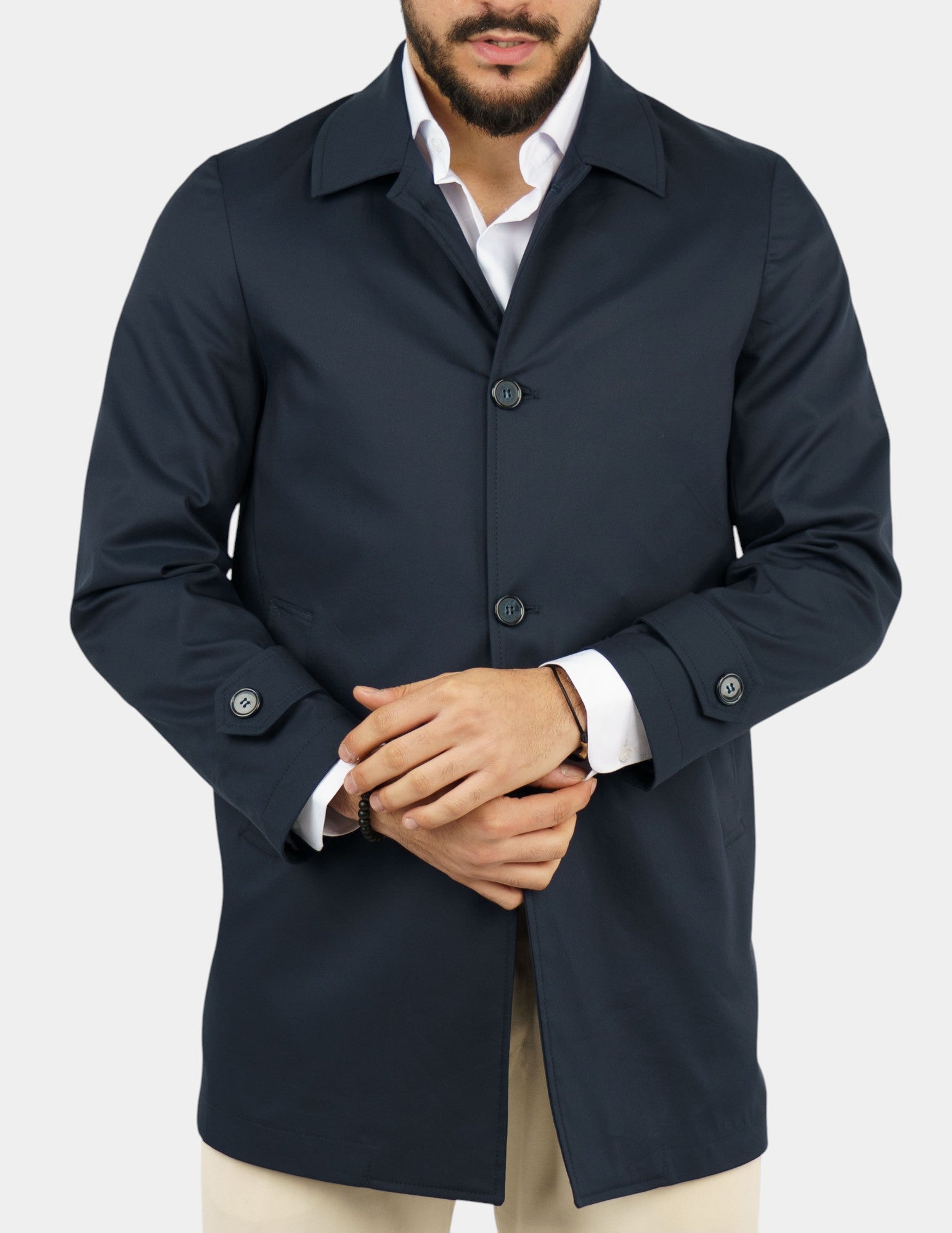 trench manica lunga leggero