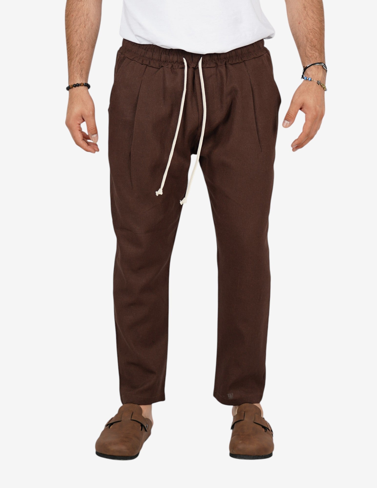 PANTALONE UOMO JOGGER CAPRI LINO