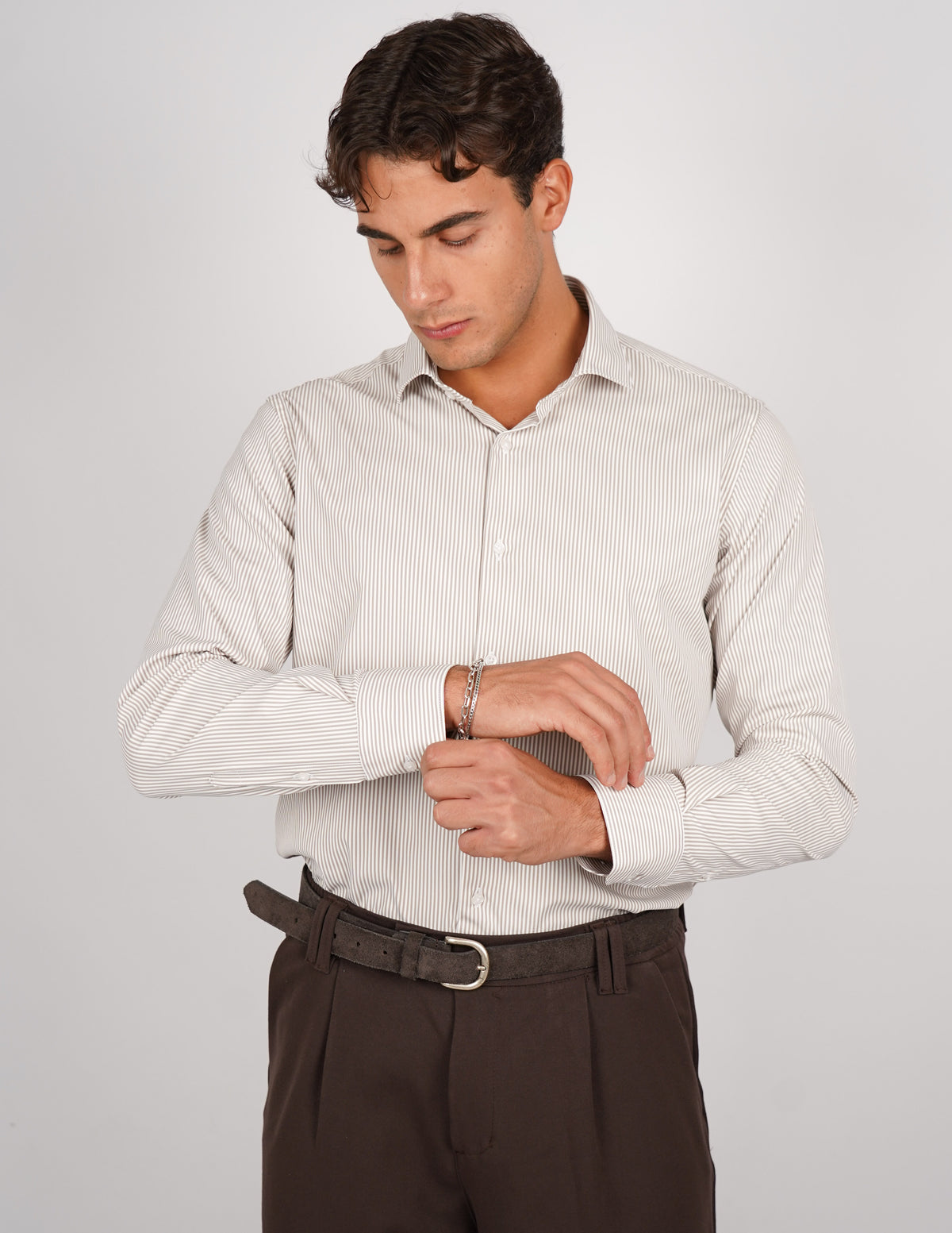 CAMICIA NO STIRO RIGA STRETTA