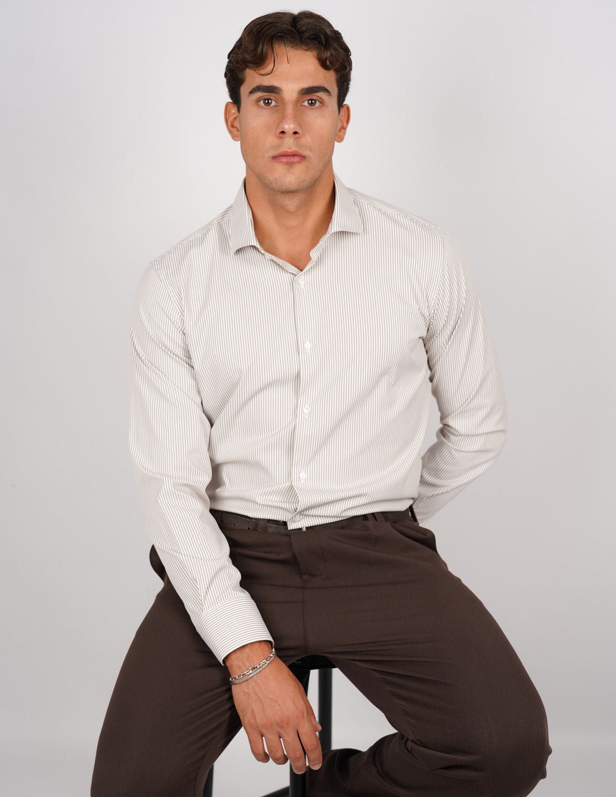 CAMICIA NO STIRO RIGA STRETTA