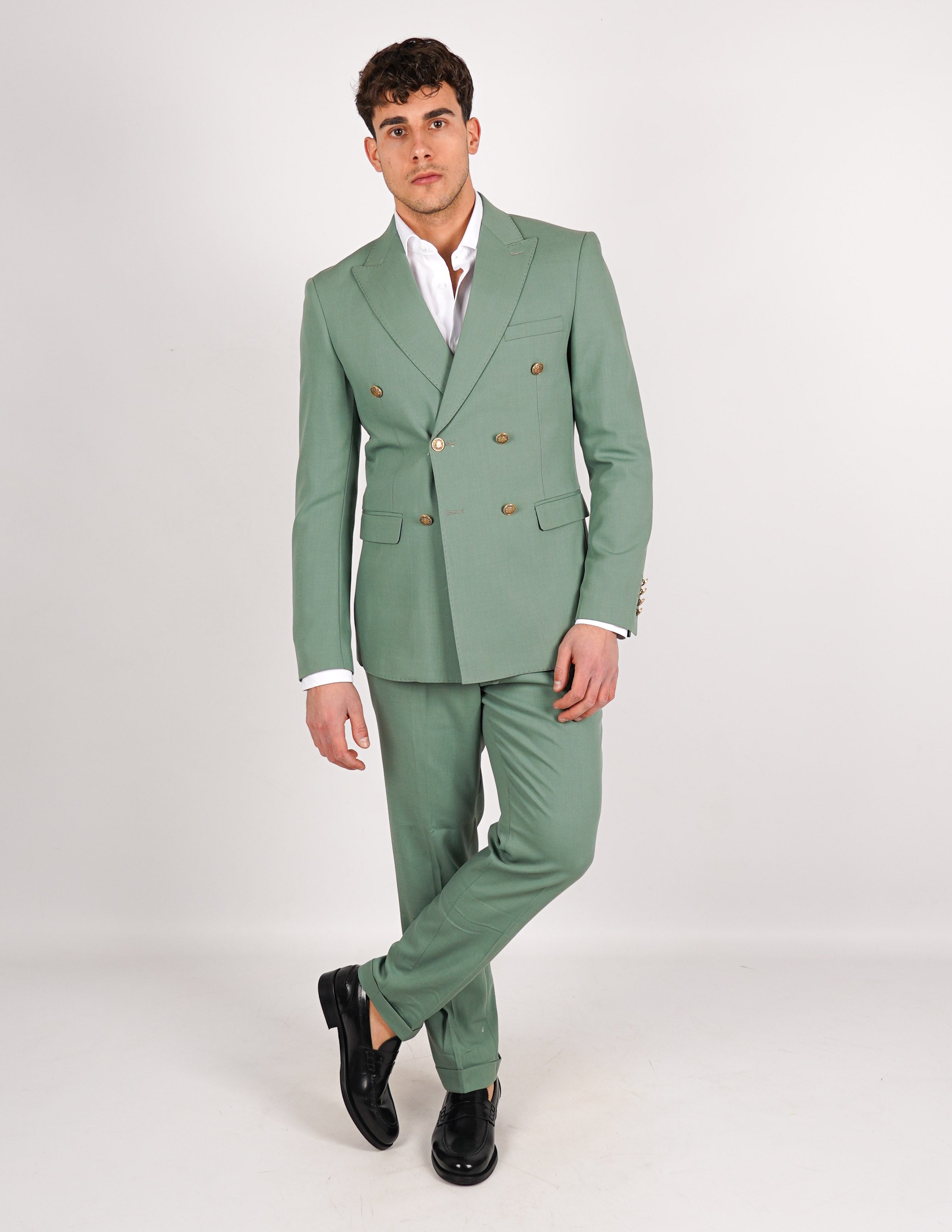 ABITO UOMO ELEGANTE con bottoni a contrasto