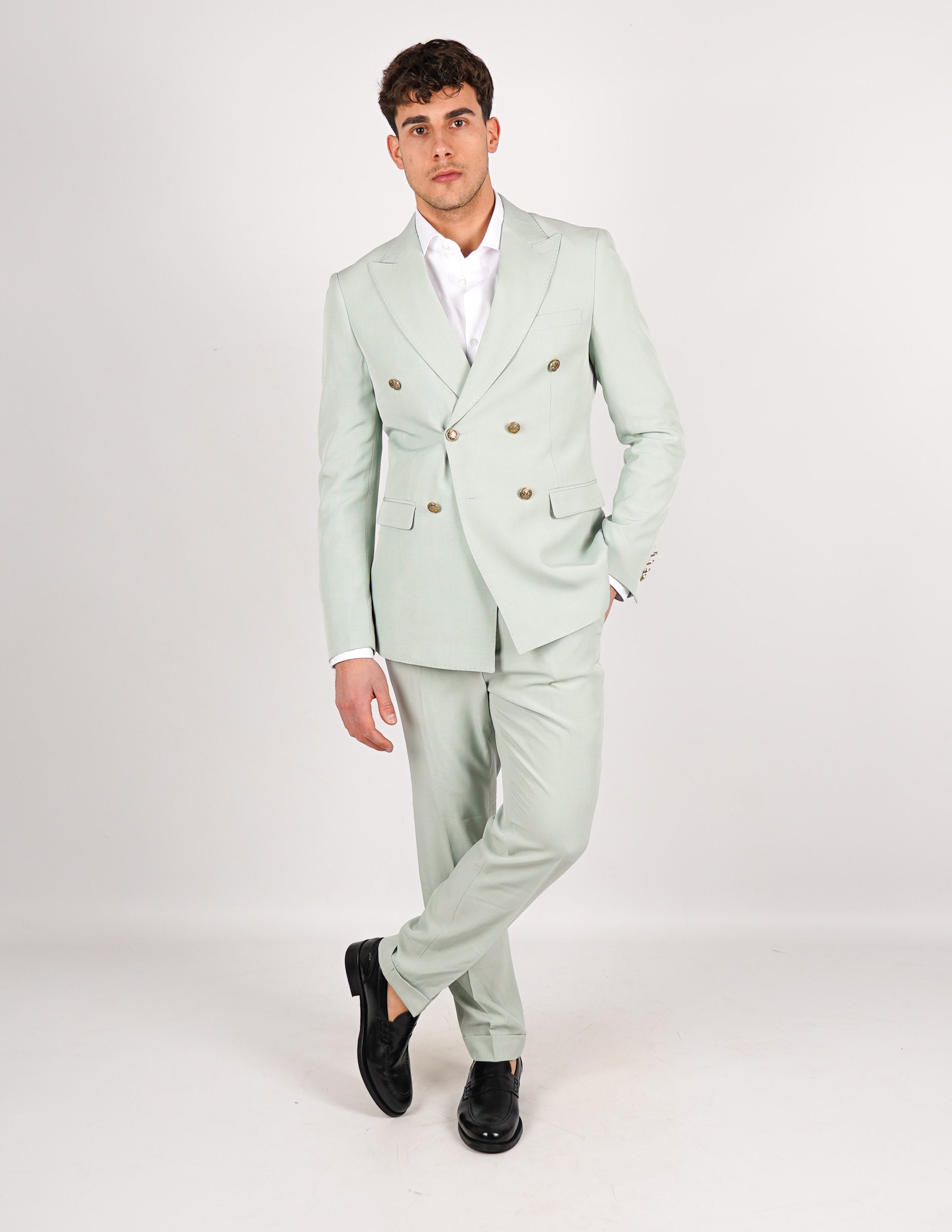 ABITO UOMO ELEGANTE con bottoni a contrasto