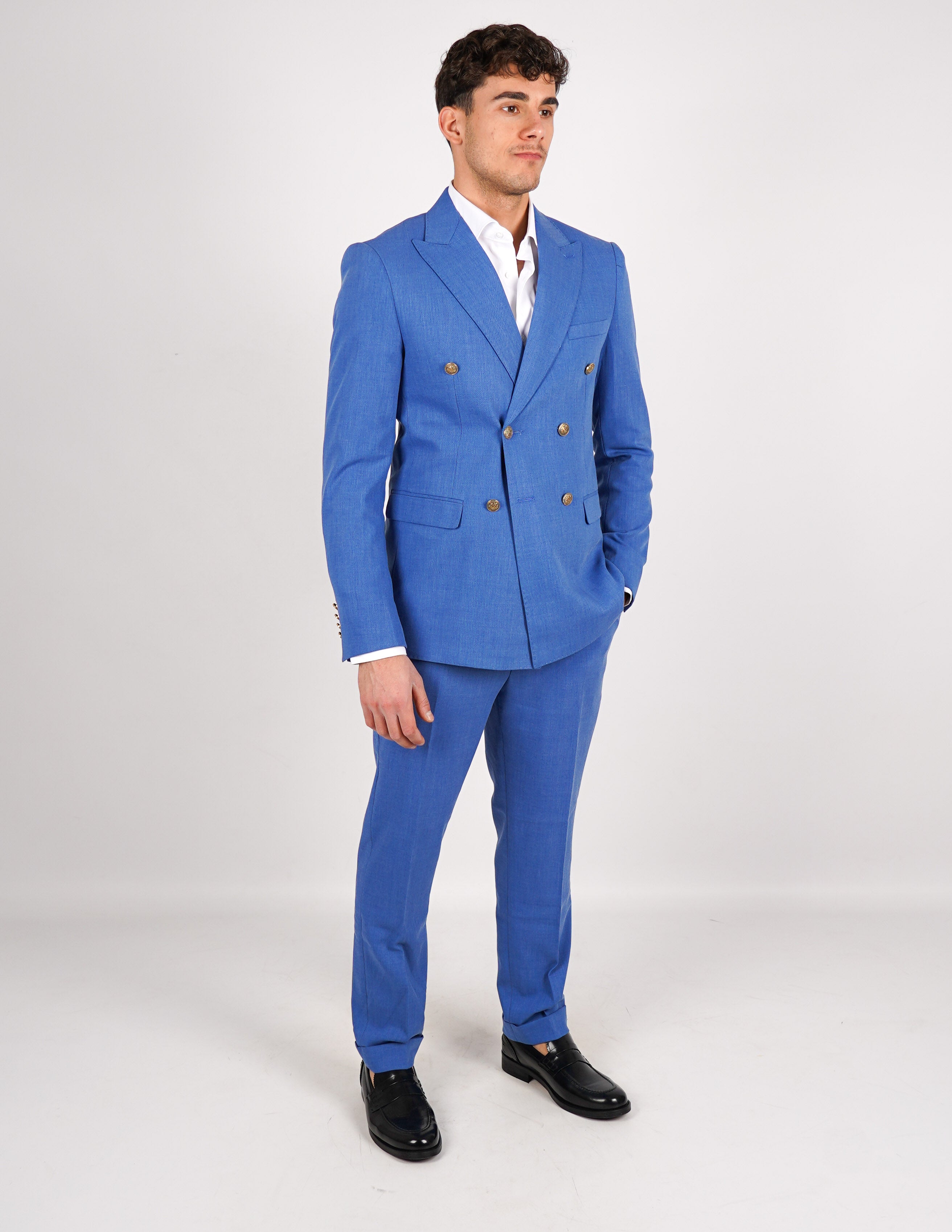 ABITO UOMO ELEGANTE con bottoni a contrasto