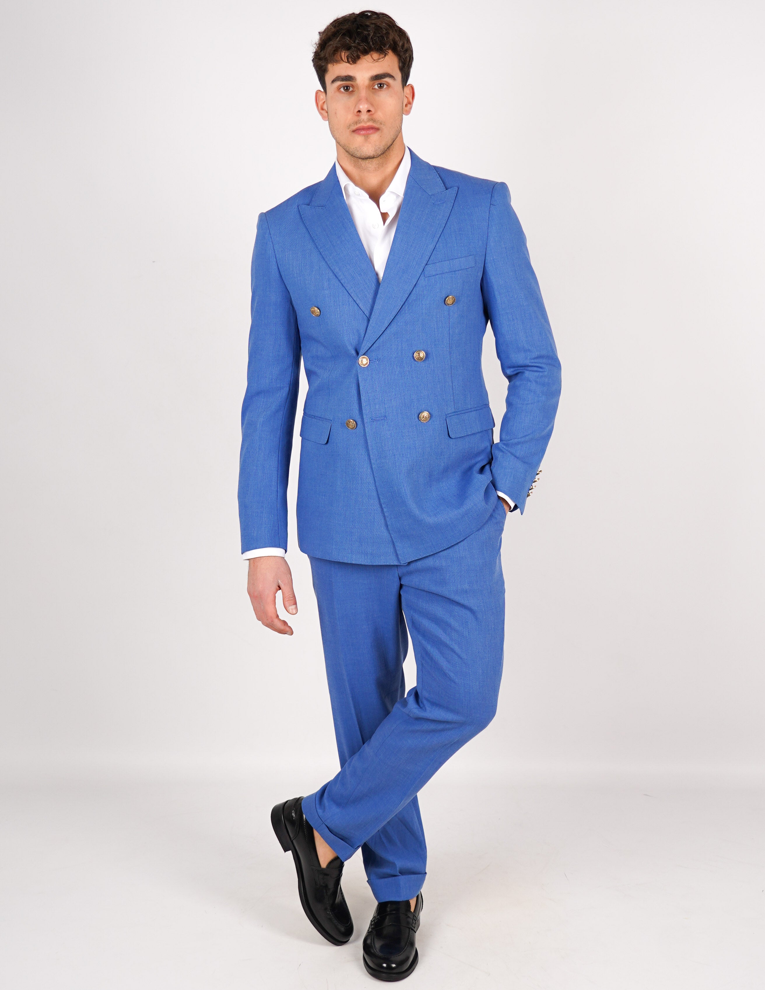 ABITO UOMO ELEGANTE con bottoni a contrasto