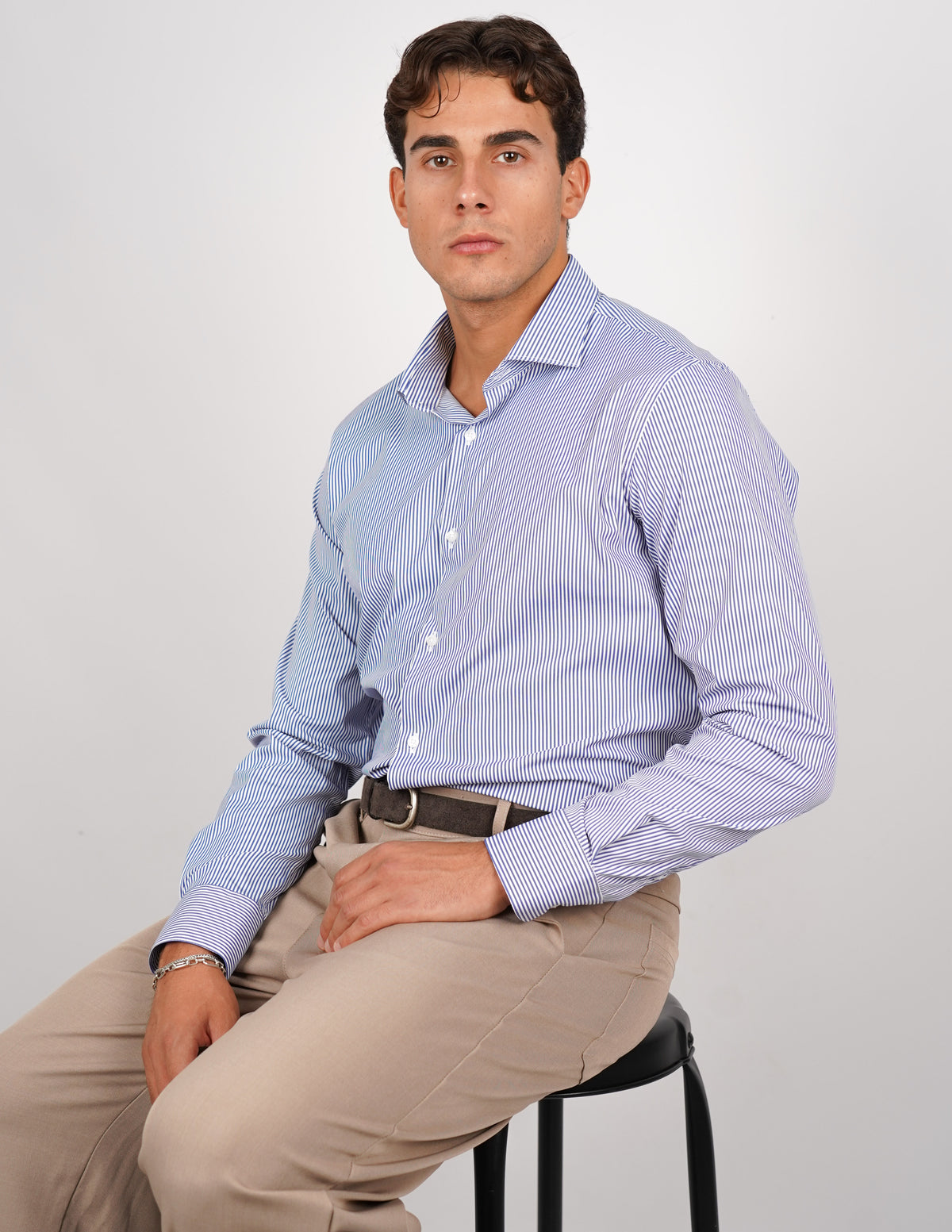 CAMICIA NO STIRO RIGA STRETTA