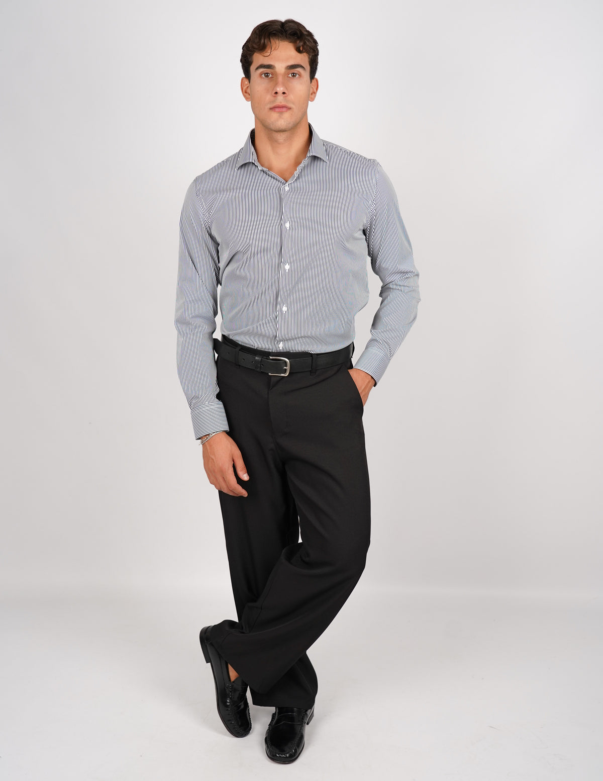 CAMICIA NO STIRO RIGA STRETTA