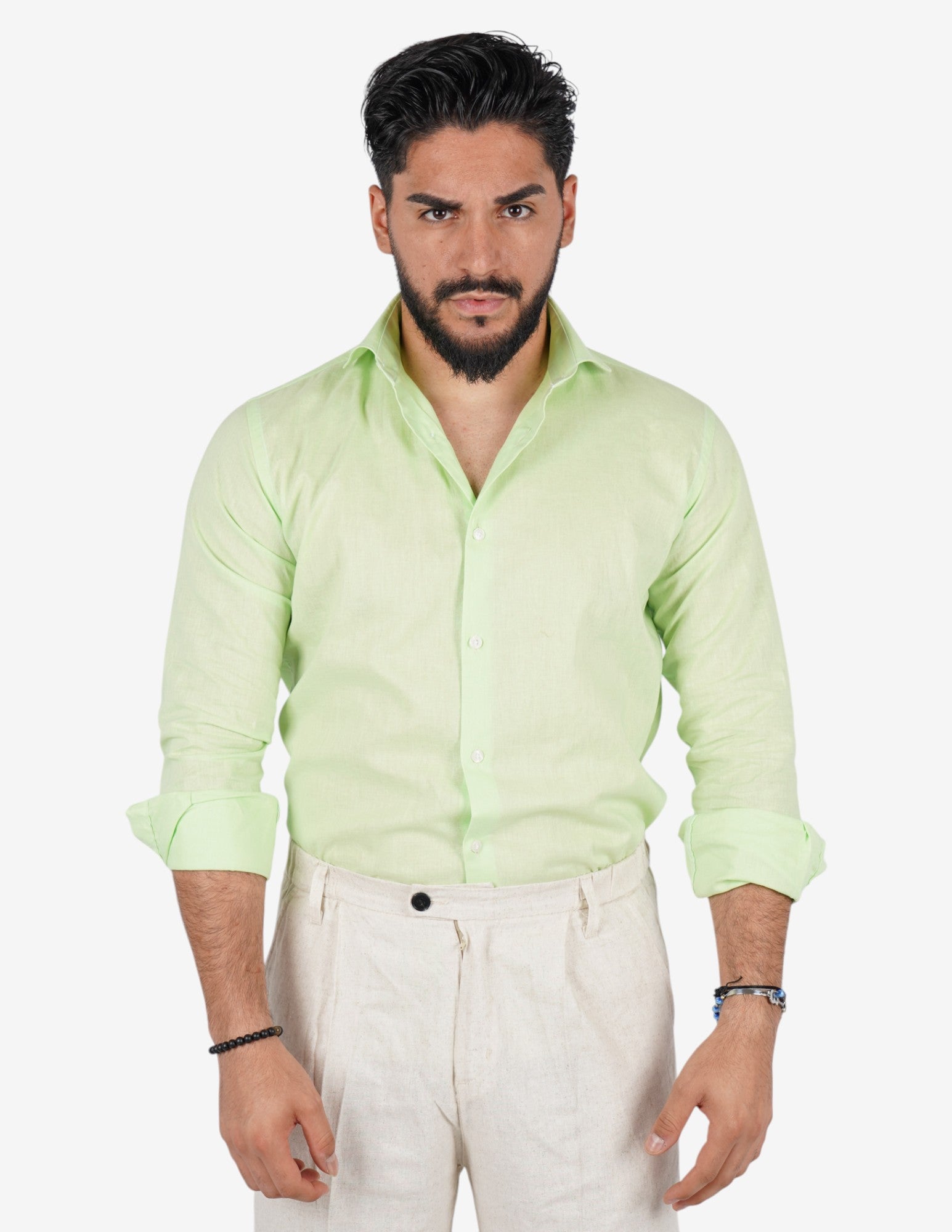 camicia uomo profumata in lino collo classico
