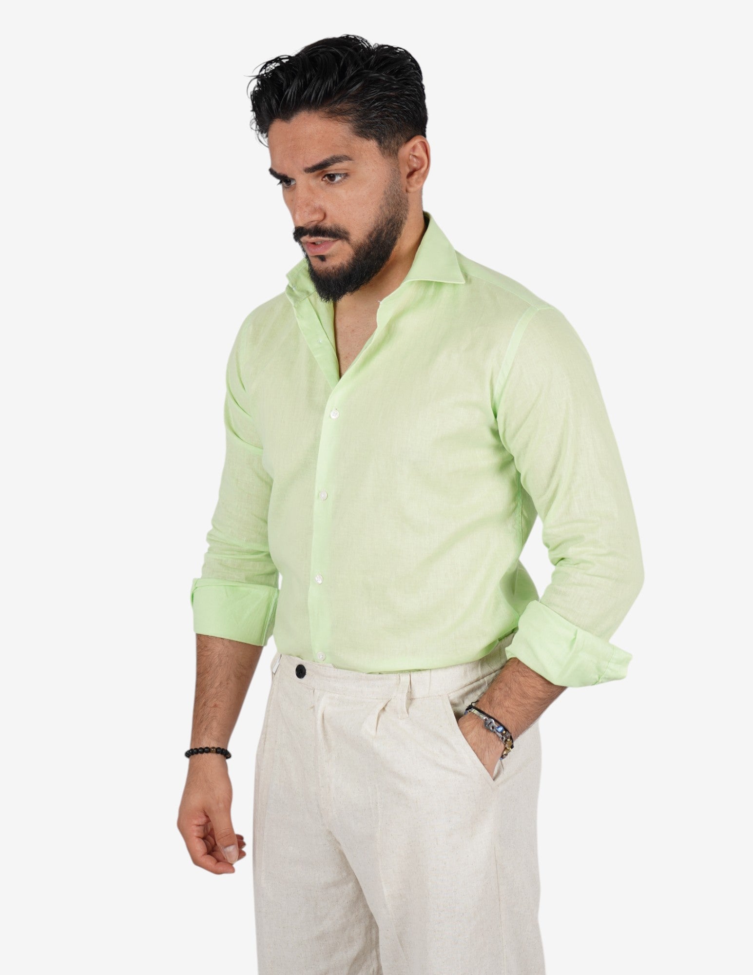 camicia uomo profumata in lino collo classico