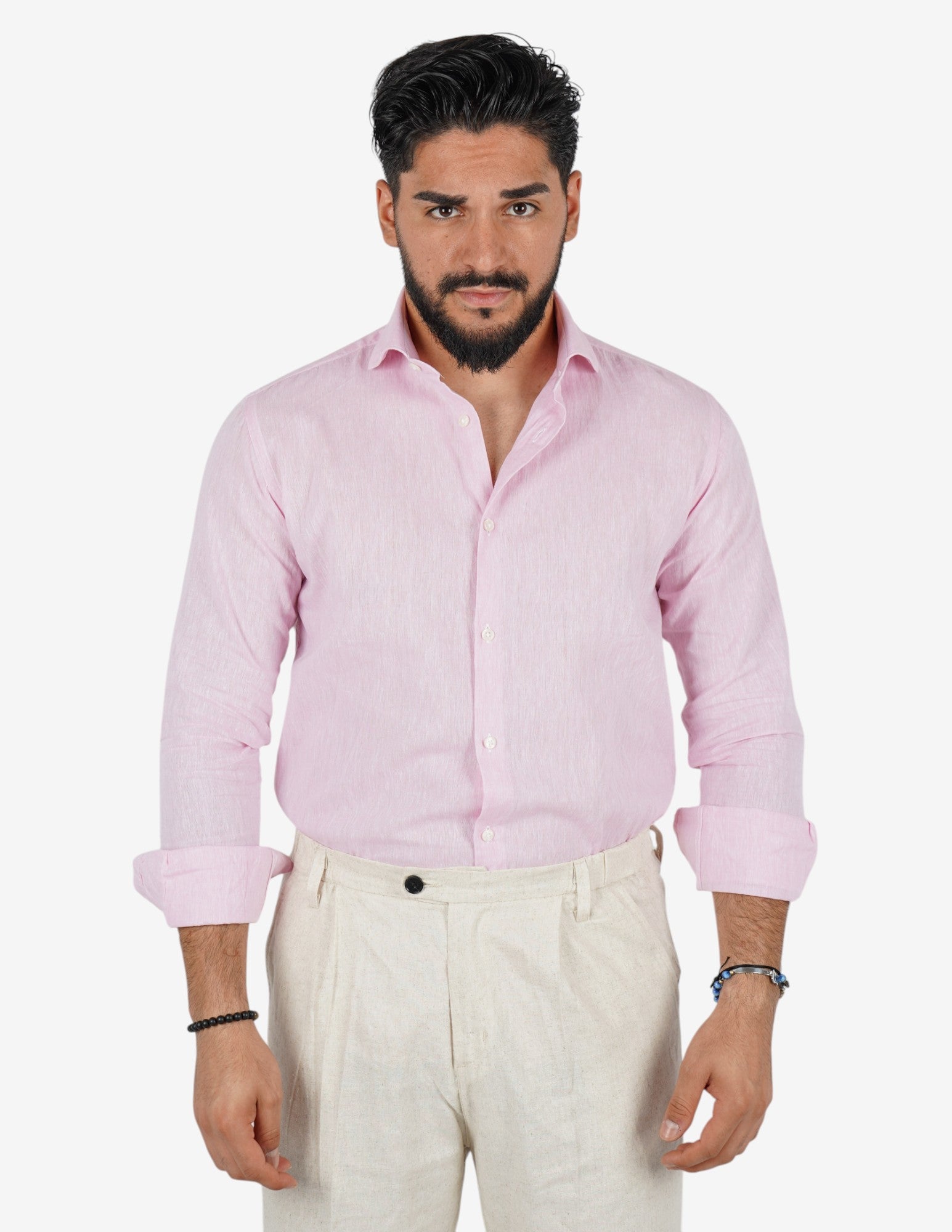 camicia uomo profumata in lino collo classico