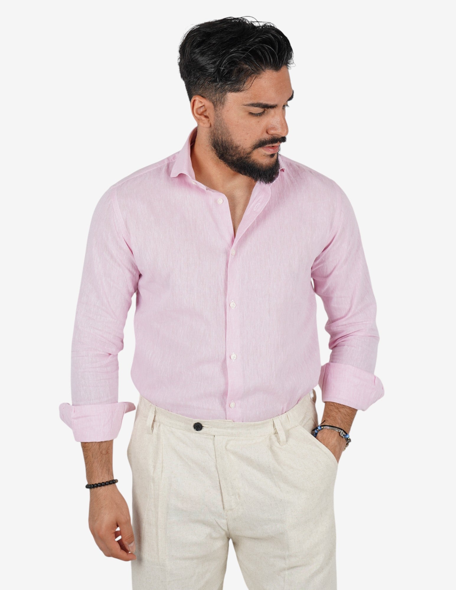 camicia uomo profumata in lino collo classico
