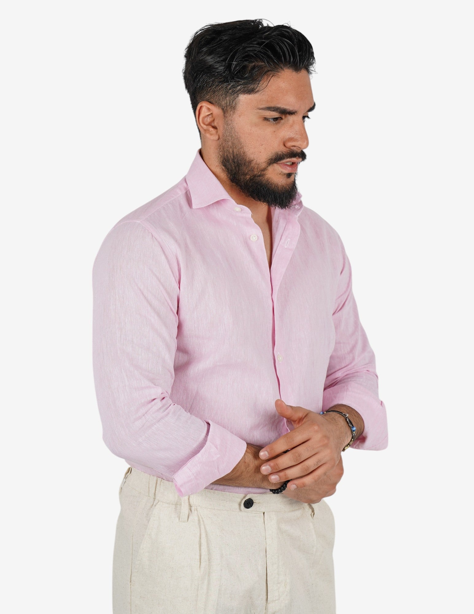 camicia uomo profumata in lino collo classico