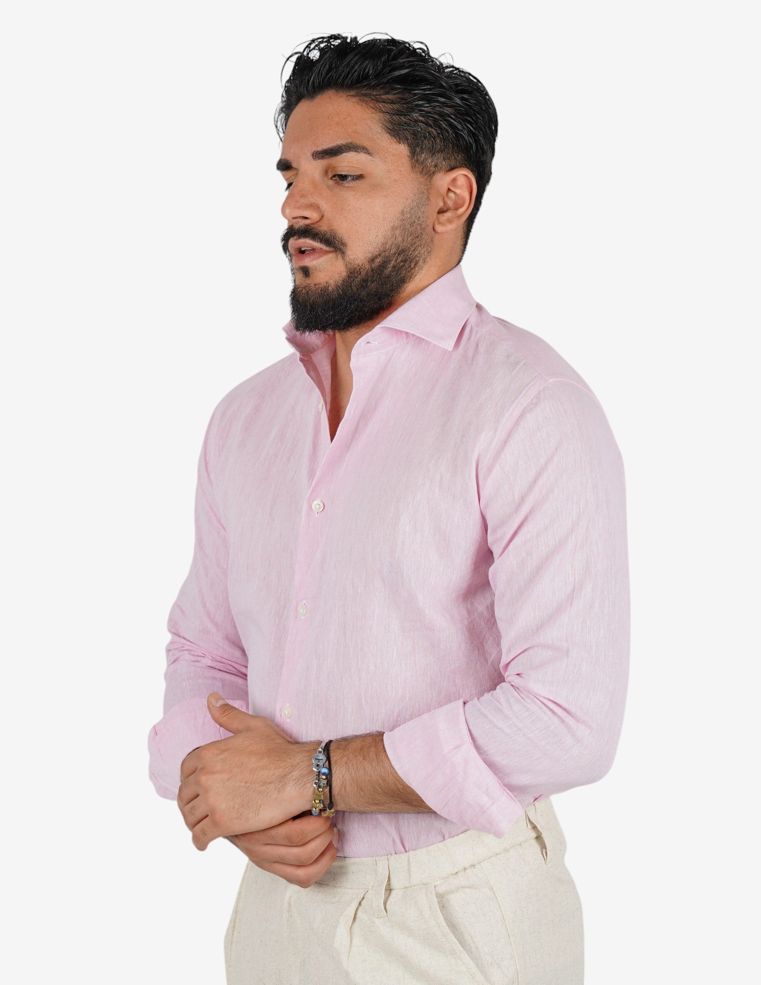 camicia uomo profumata in lino collo classico