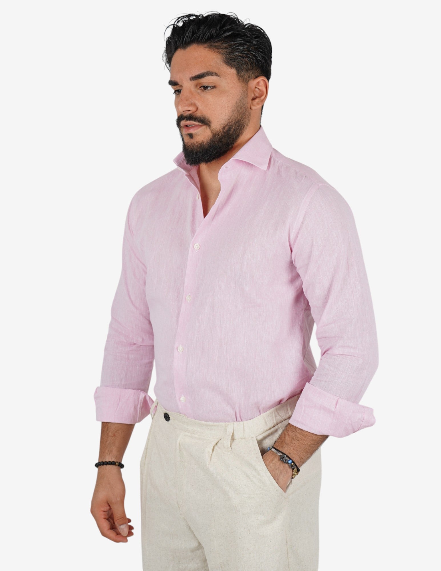 camicia uomo profumata in lino collo classico