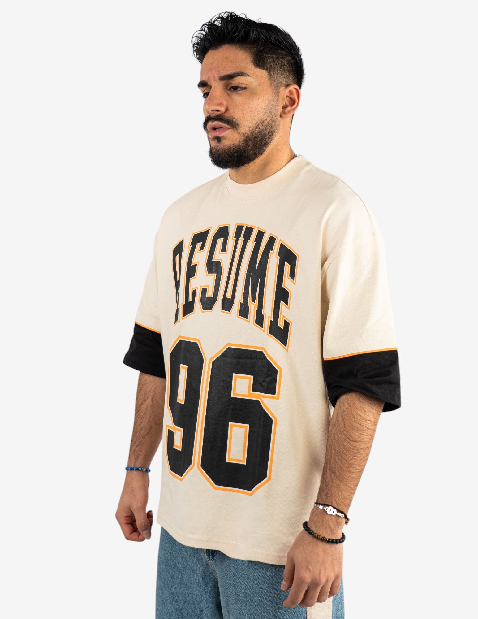 t-shirt over basket con stampa