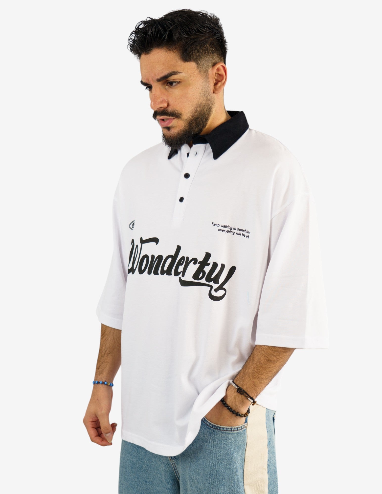 polo over con stampa